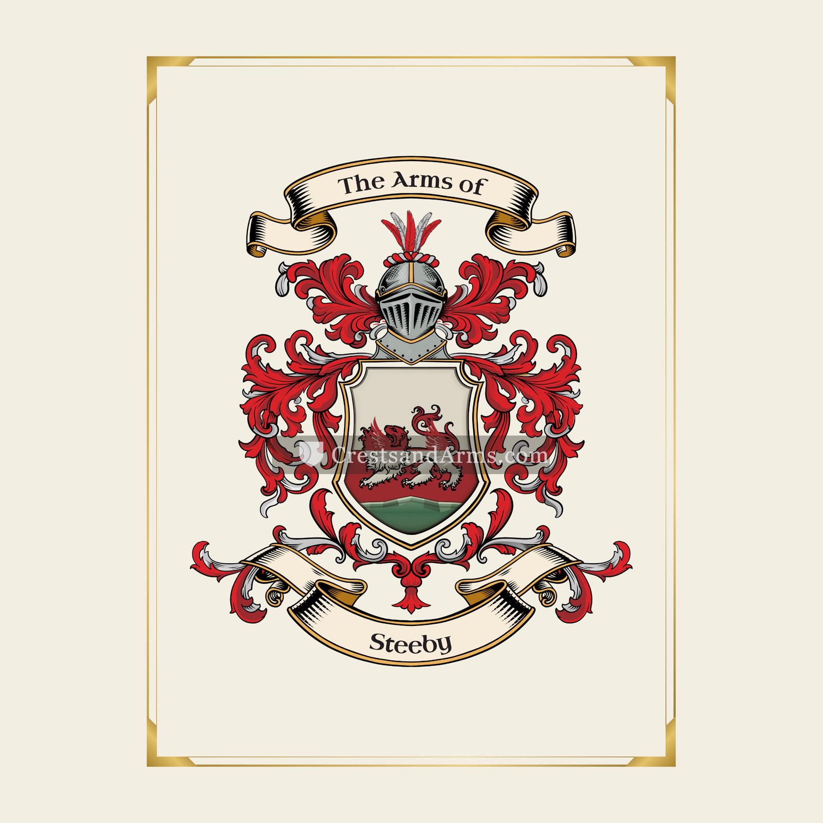 With gold border