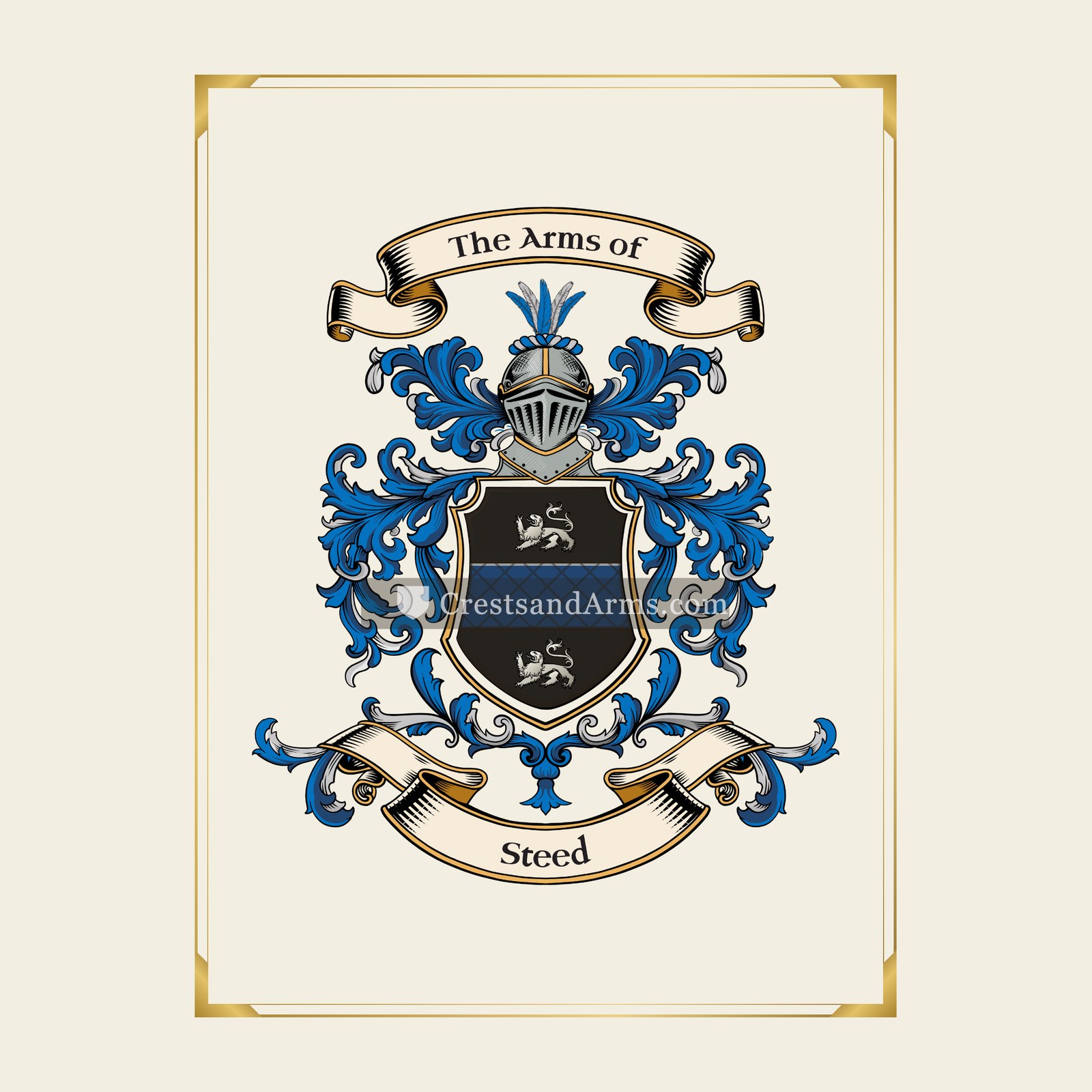 With gold border