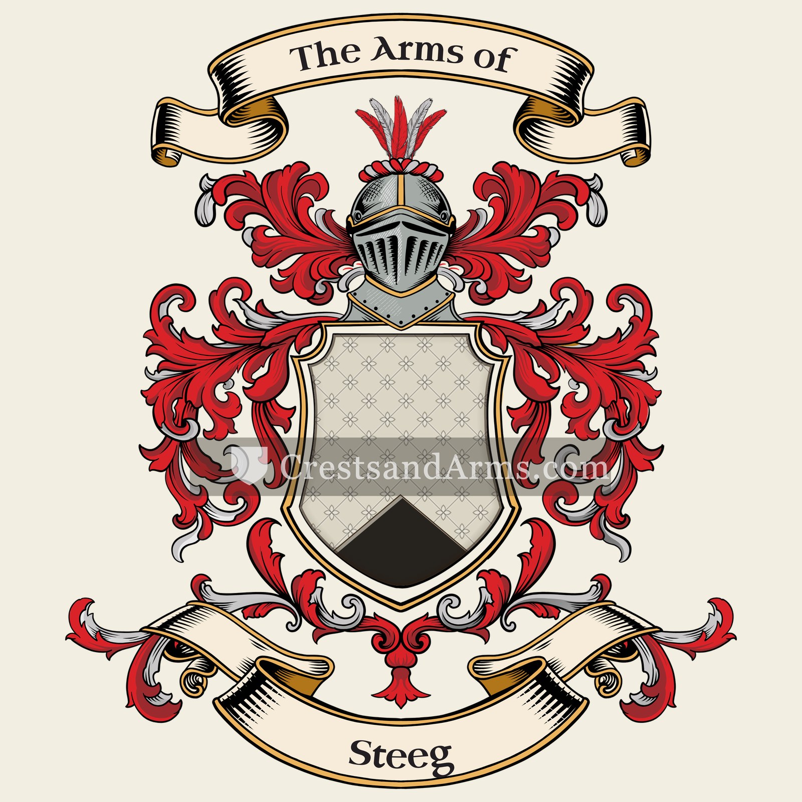 The Steeg coat of arms, drawn from the recorded blazon