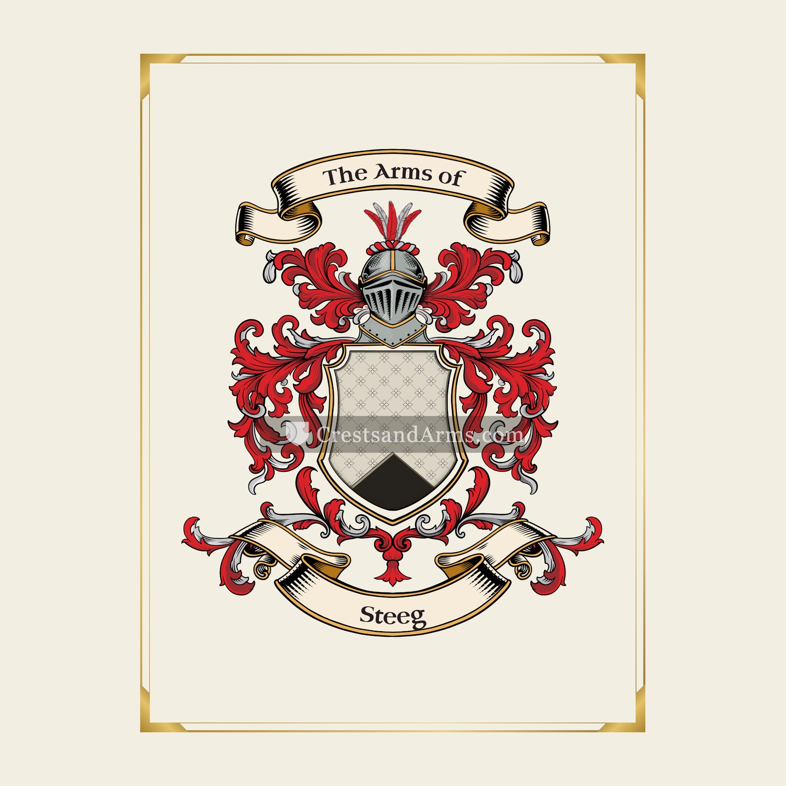 With gold border