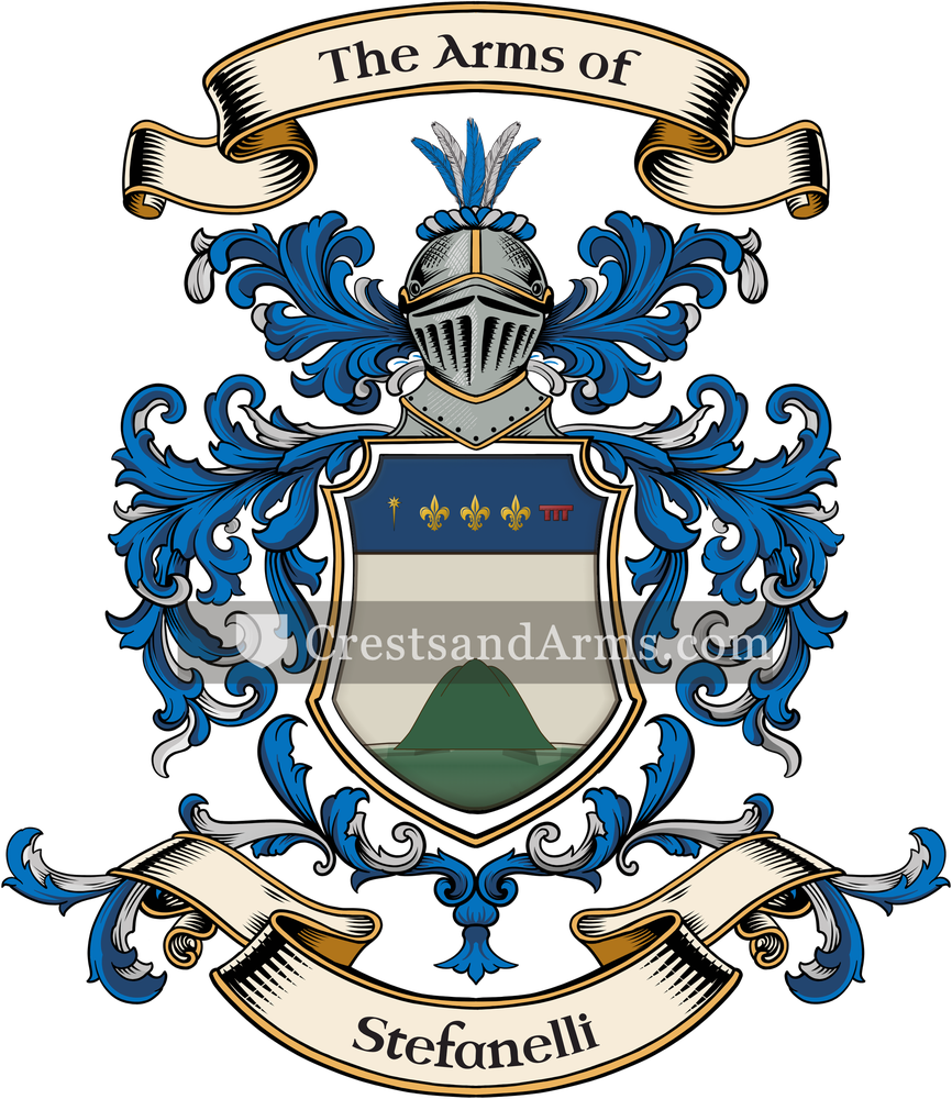The Stefanelli coat of arms, drawn from the recorded blazon