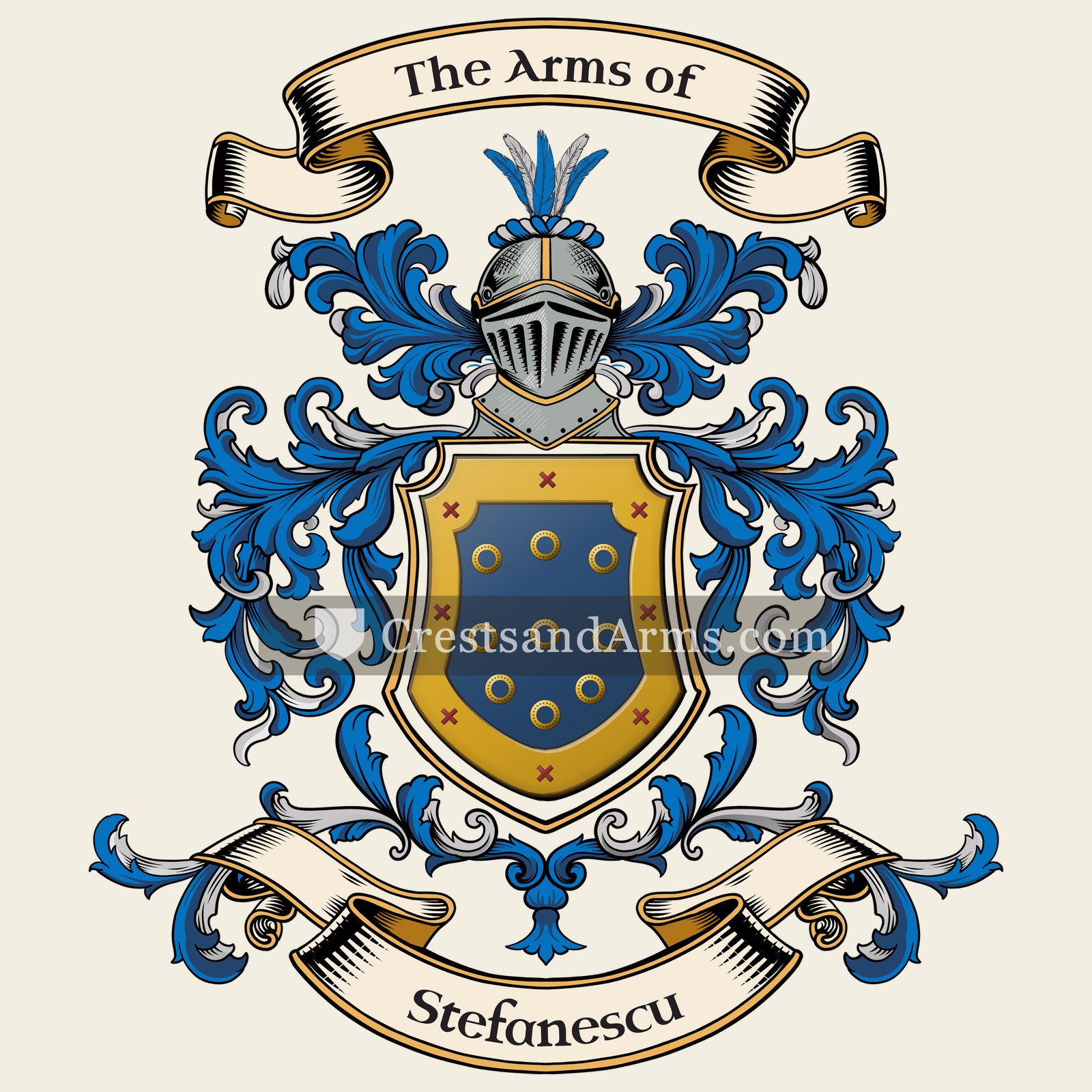 The Stefanescu coat of arms, drawn from the recorded blazon