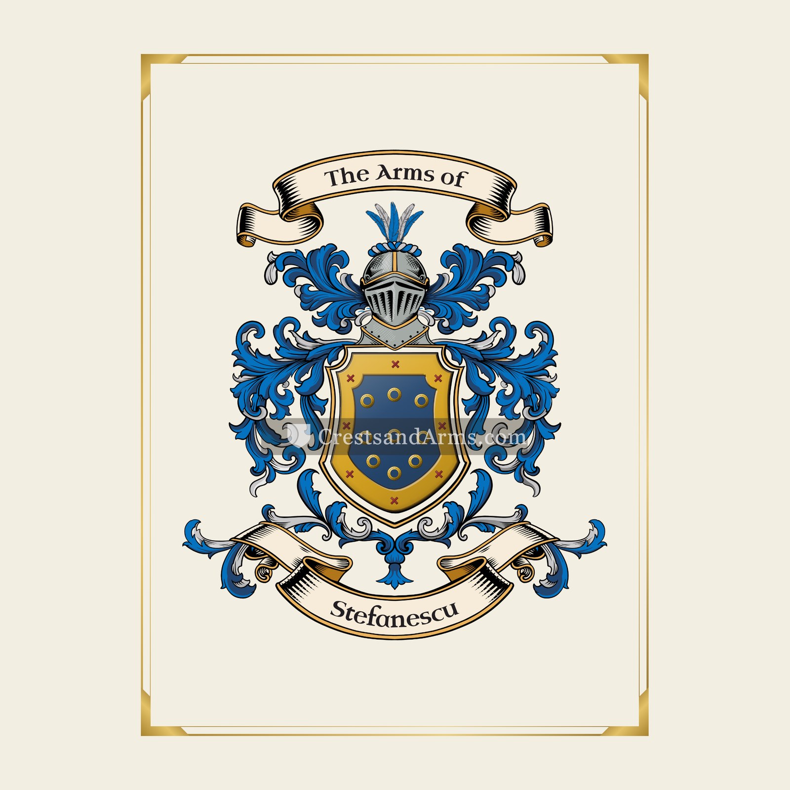 With gold border