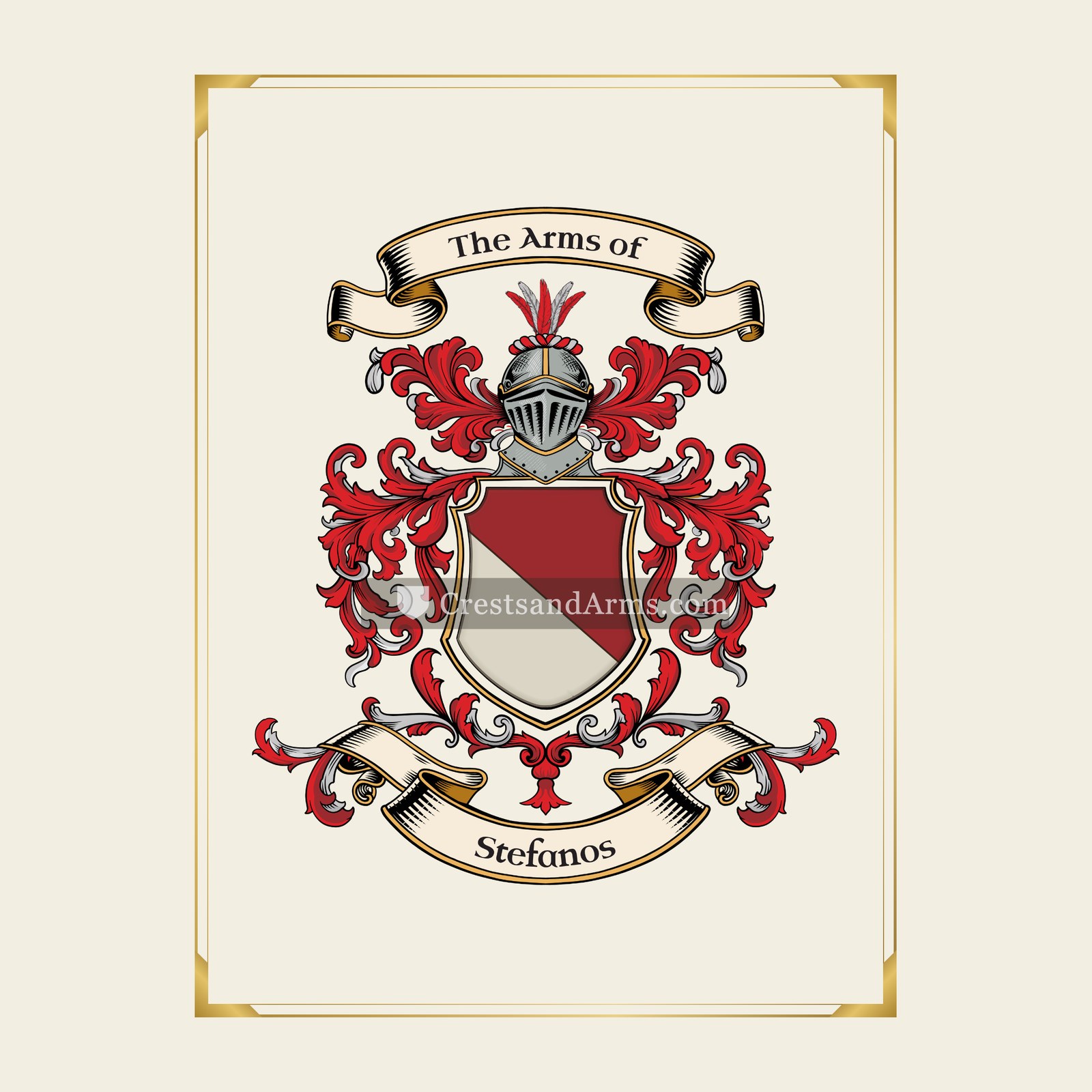 With gold border