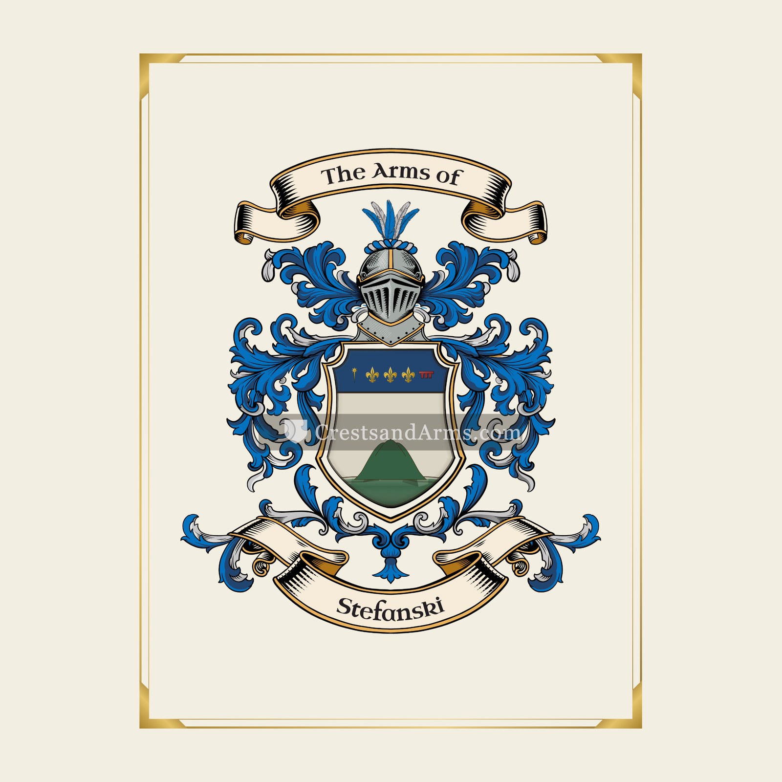 With gold border