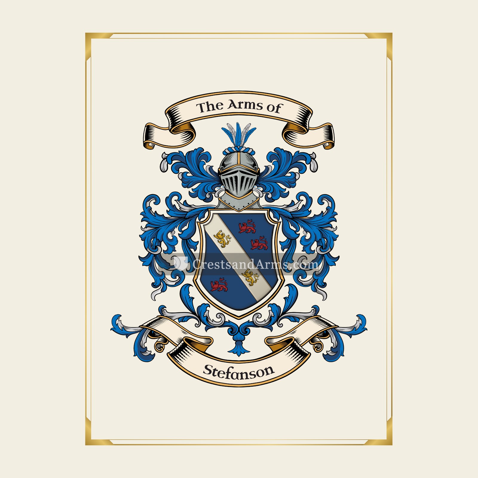 With gold border