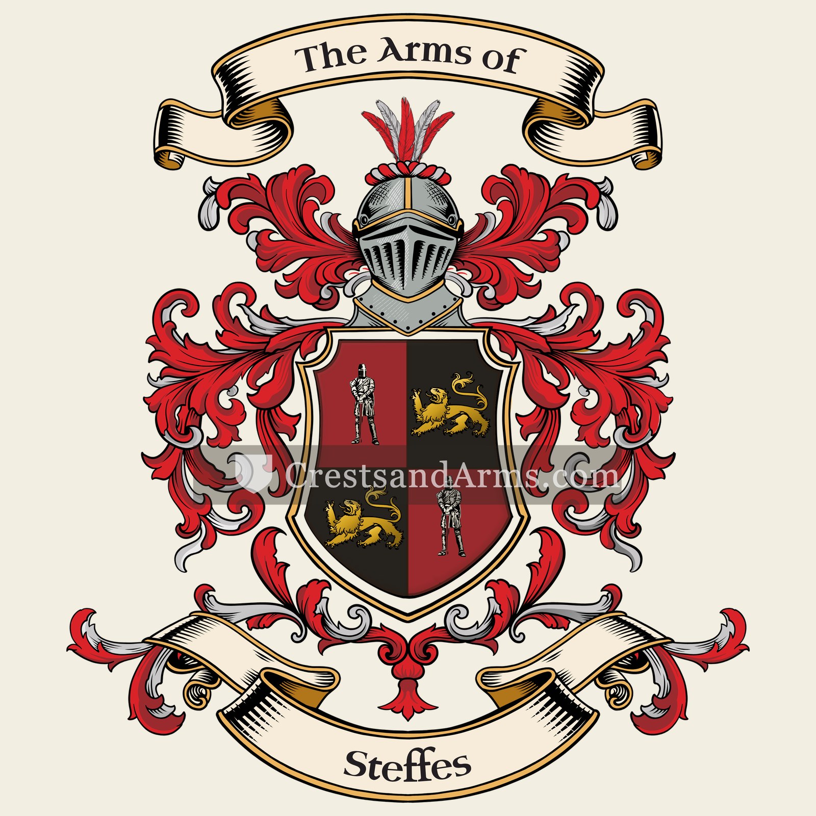 The Steffes coat of arms, drawn from the recorded blazon