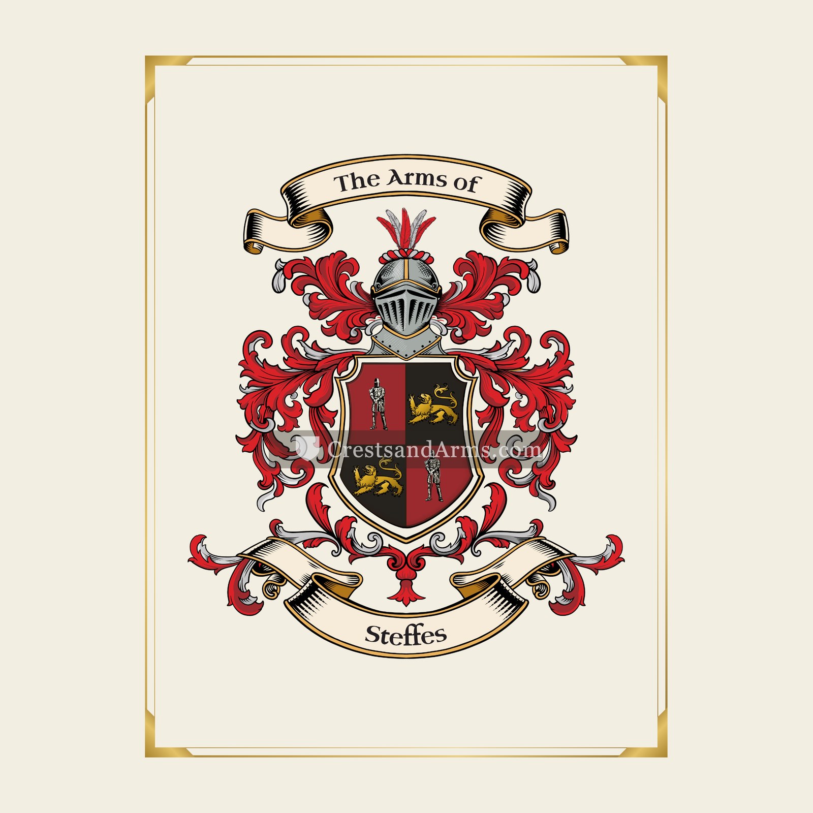 With gold border