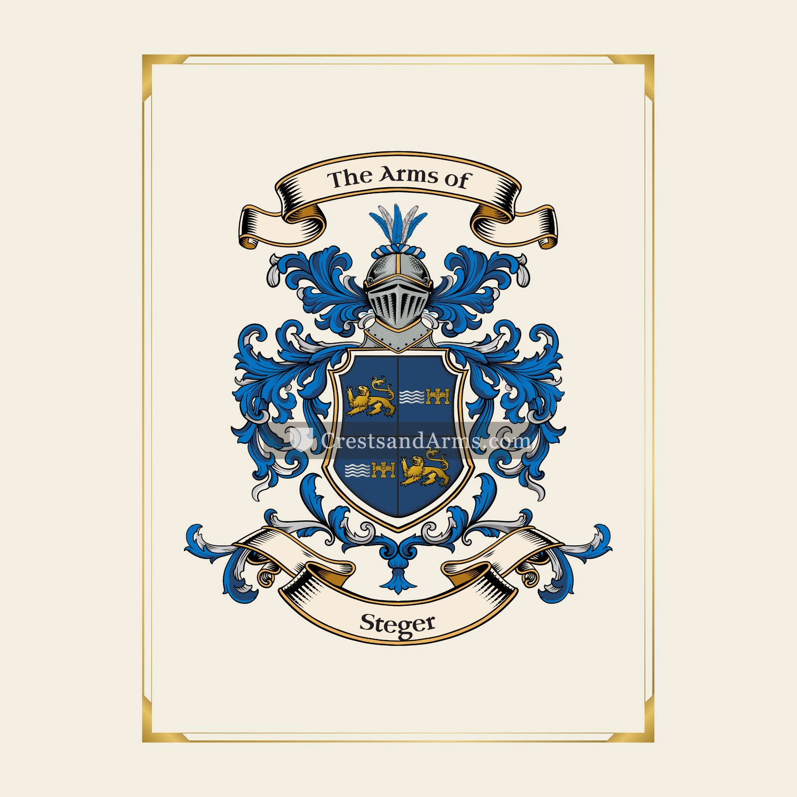 With gold border