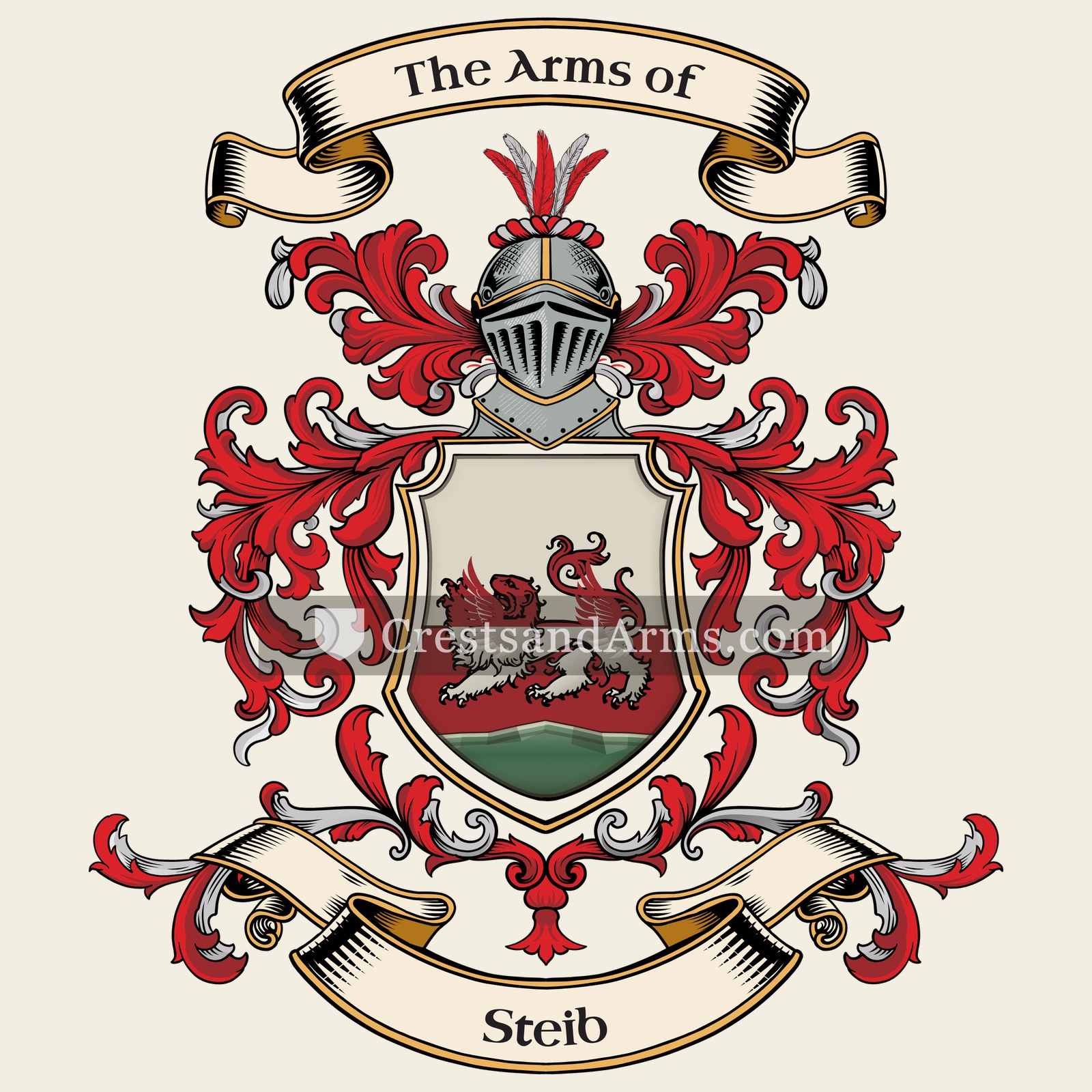The Steib coat of arms, drawn from the recorded blazon