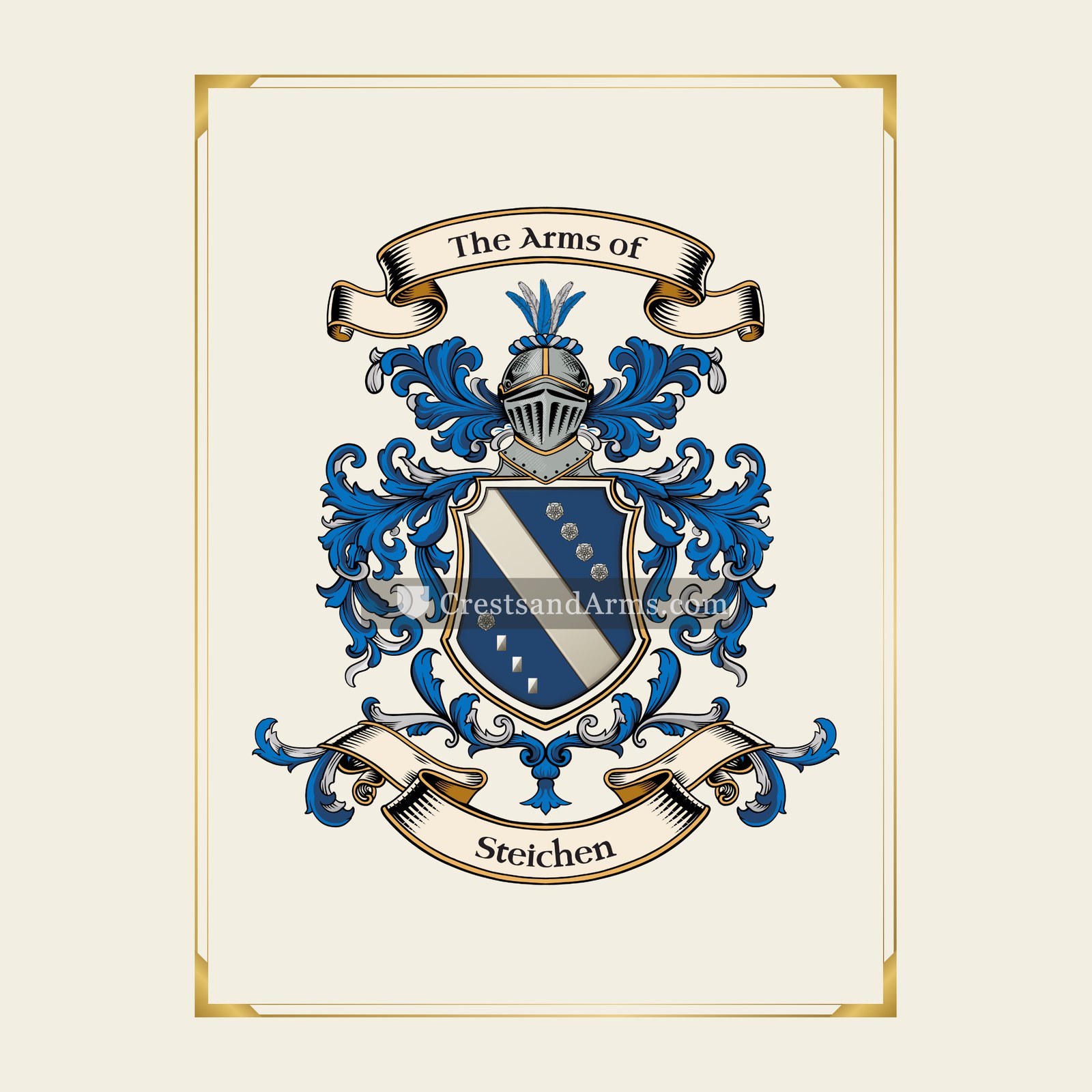 With gold border