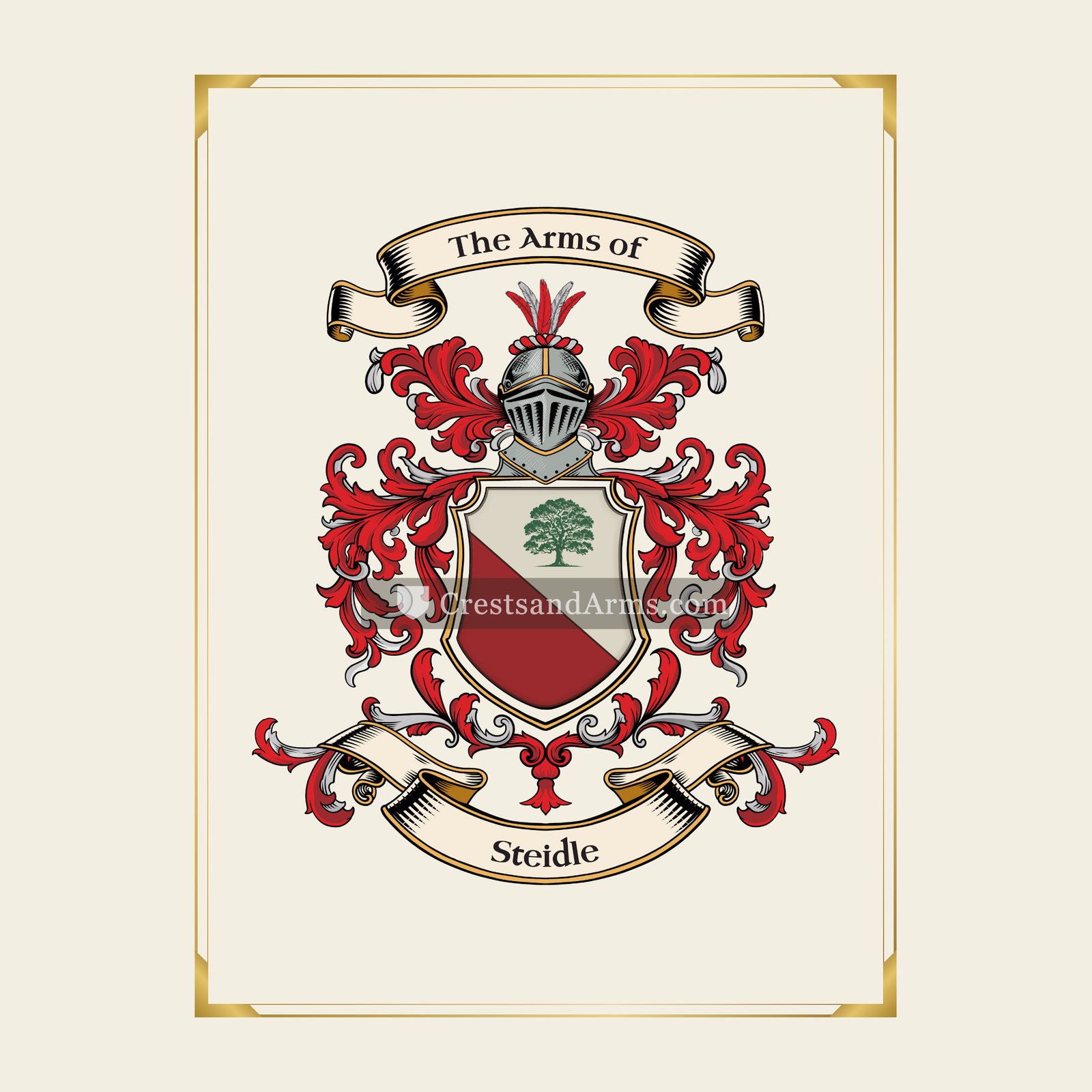 With gold border