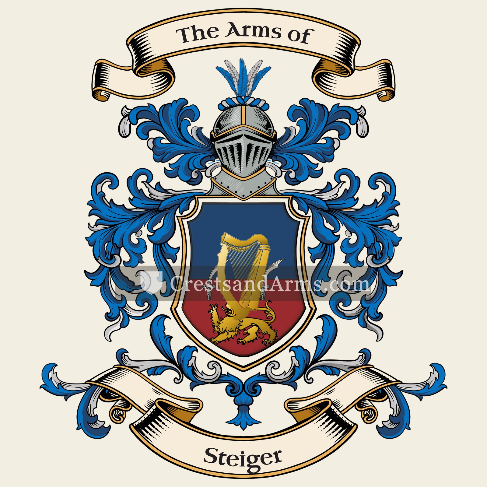 The Steiger coat of arms, drawn from the recorded blazon