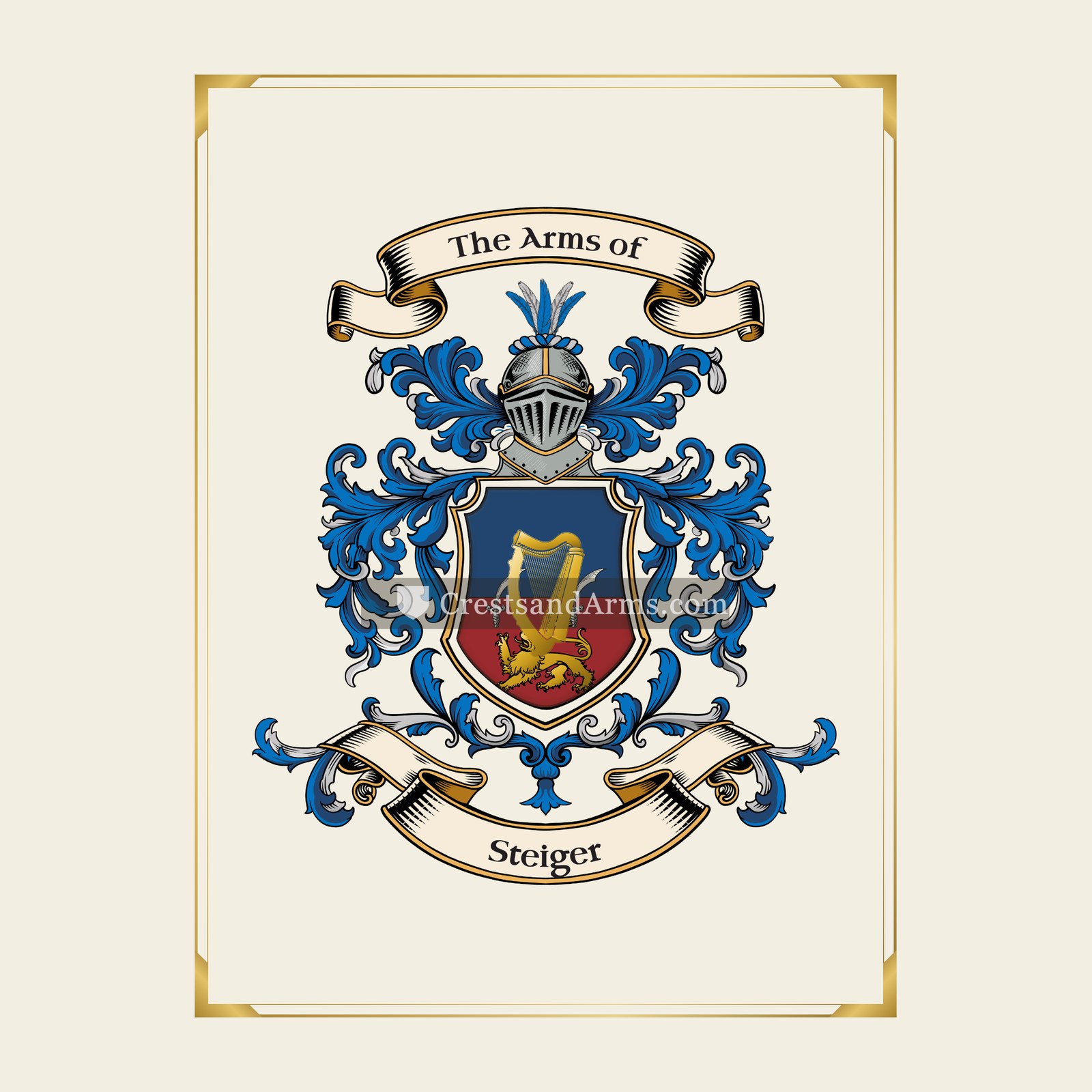 With gold border