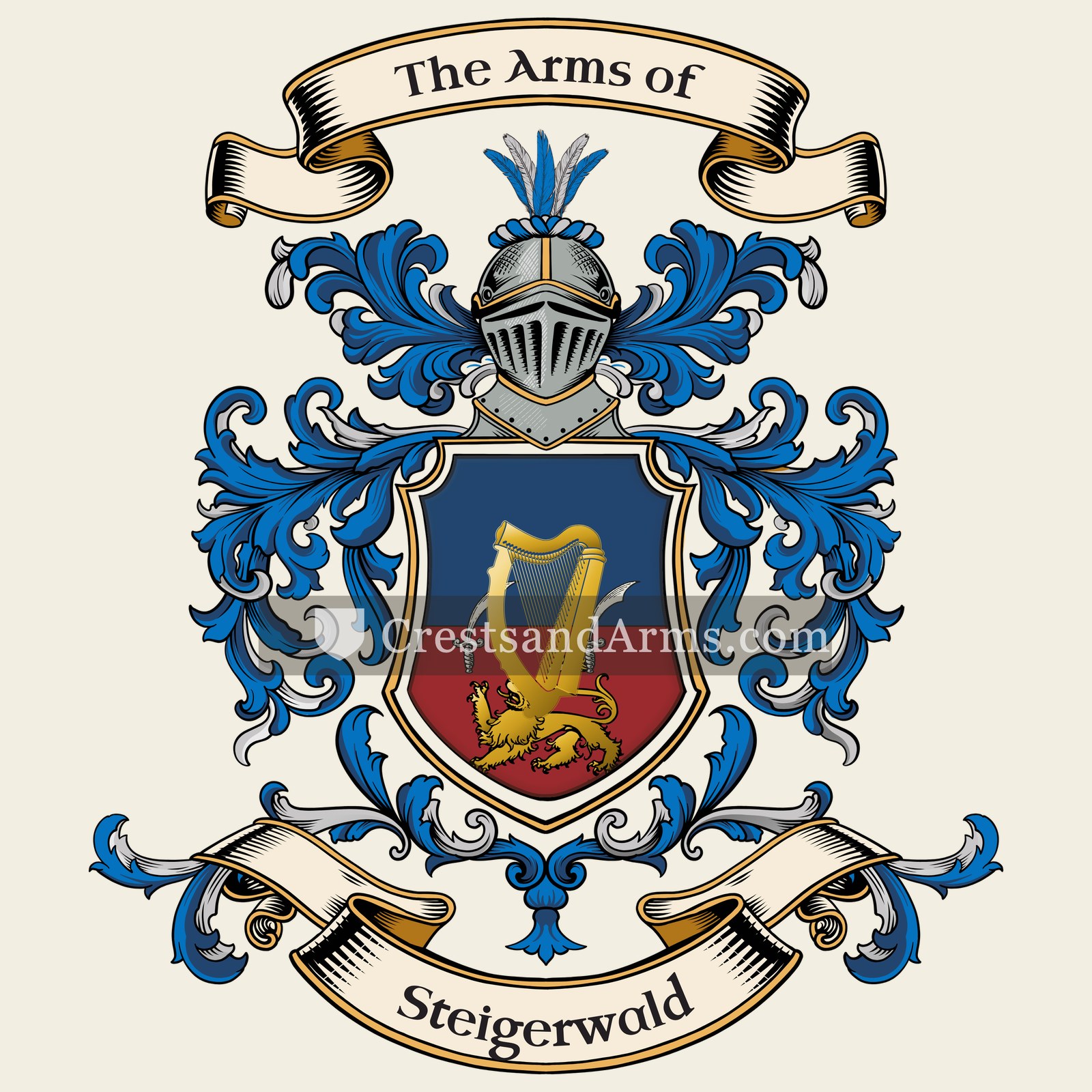 The Steigerwald coat of arms, drawn from the recorded blazon