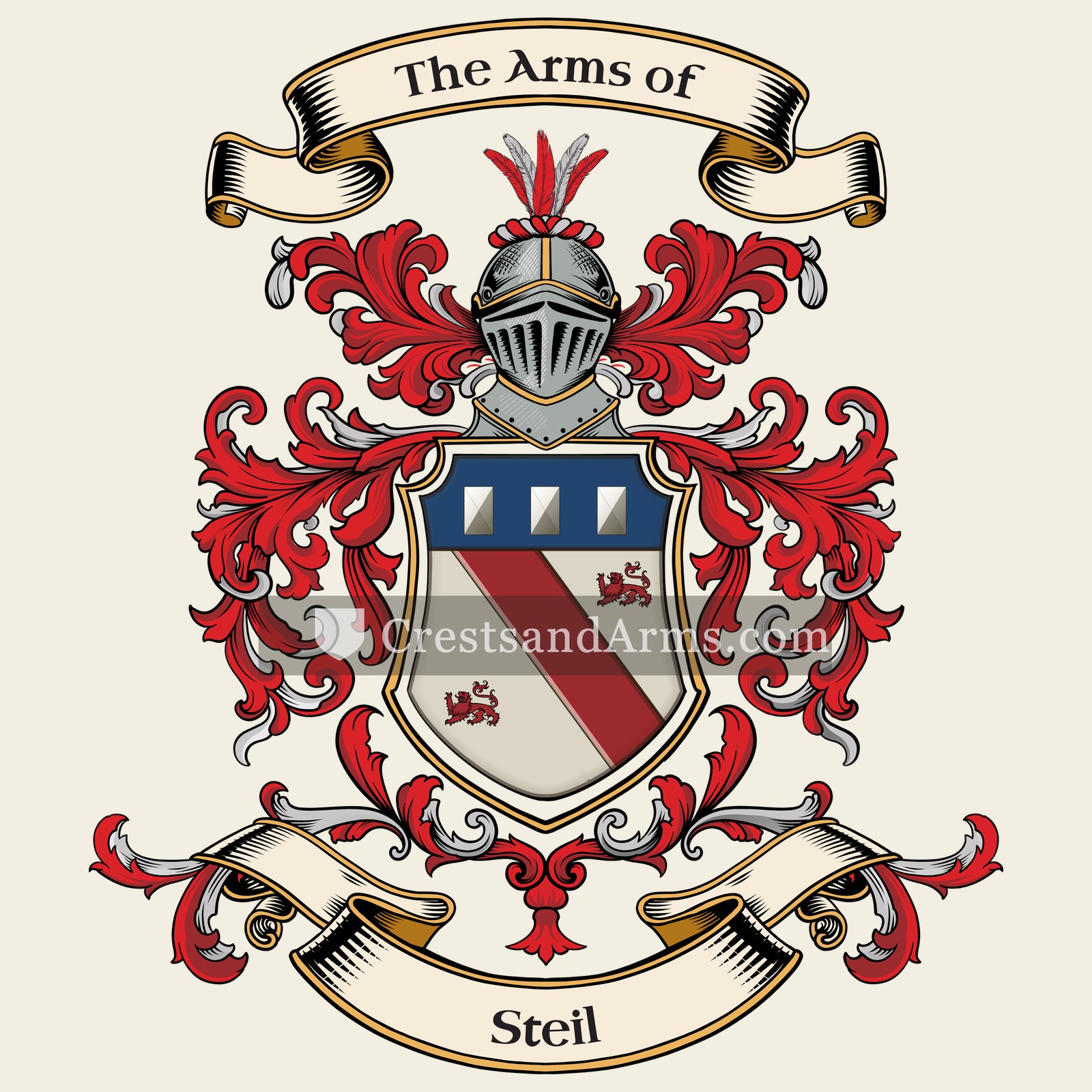 The Steil coat of arms, drawn from the recorded blazon