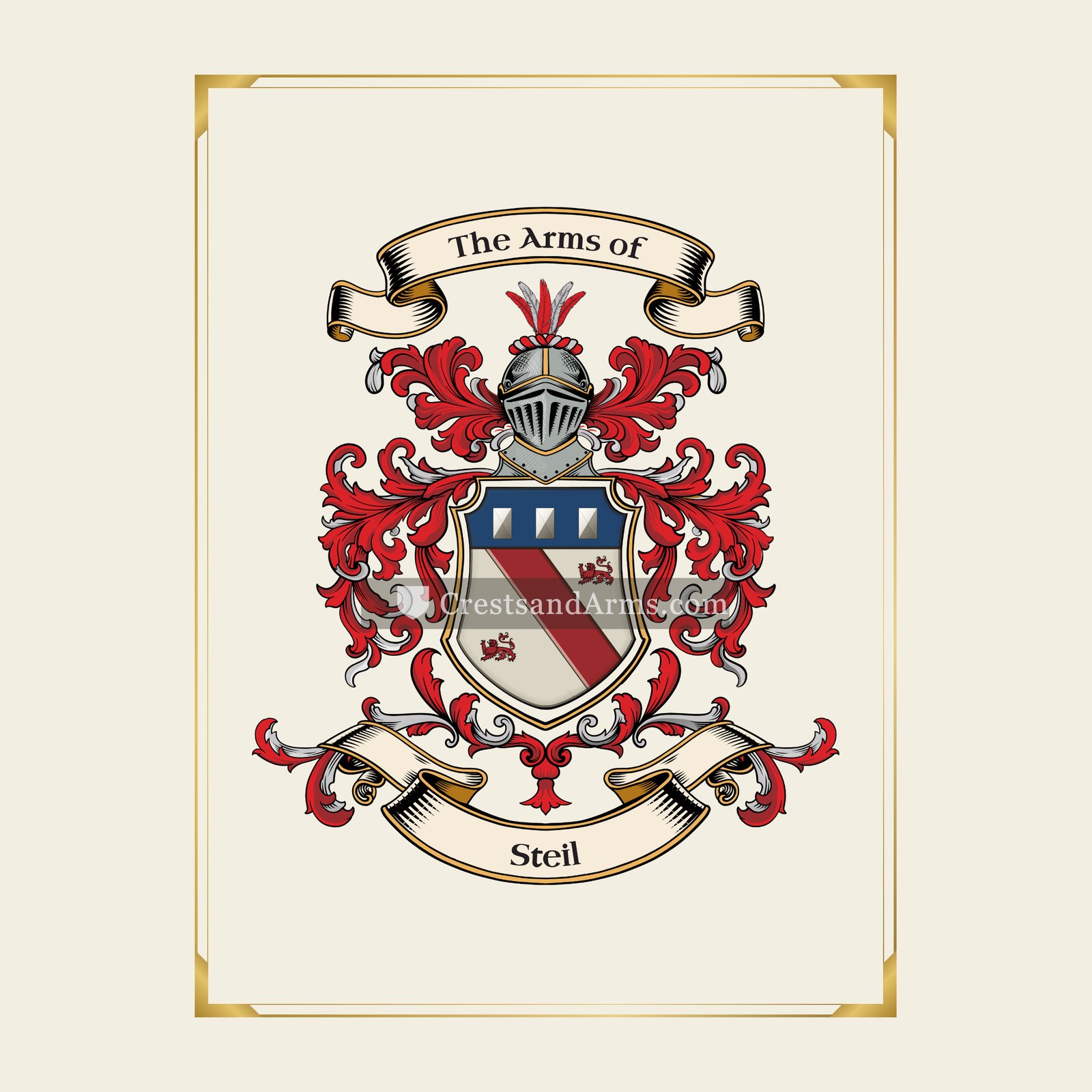With gold border