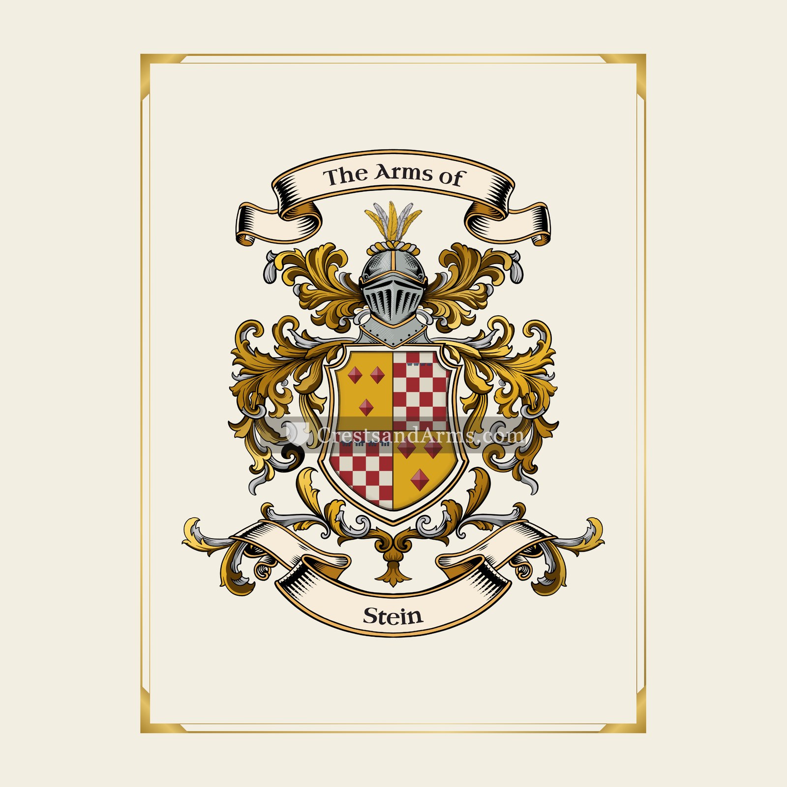With gold border