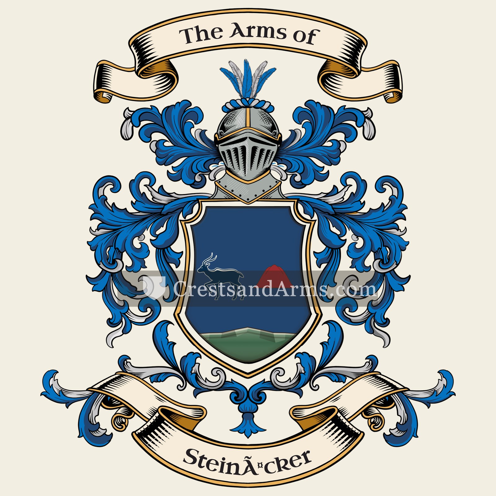 The Steinäcker coat of arms, drawn from the recorded blazon