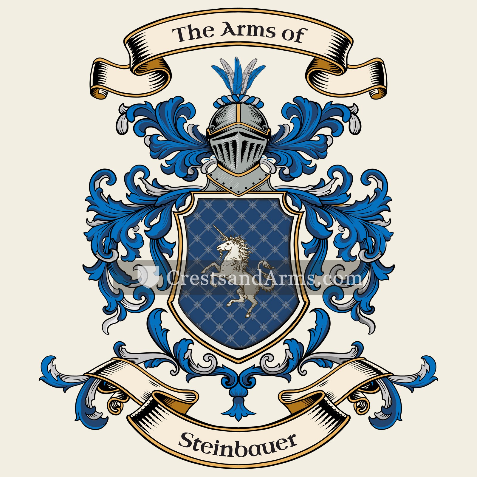The Steinbauer coat of arms, drawn from the recorded blazon