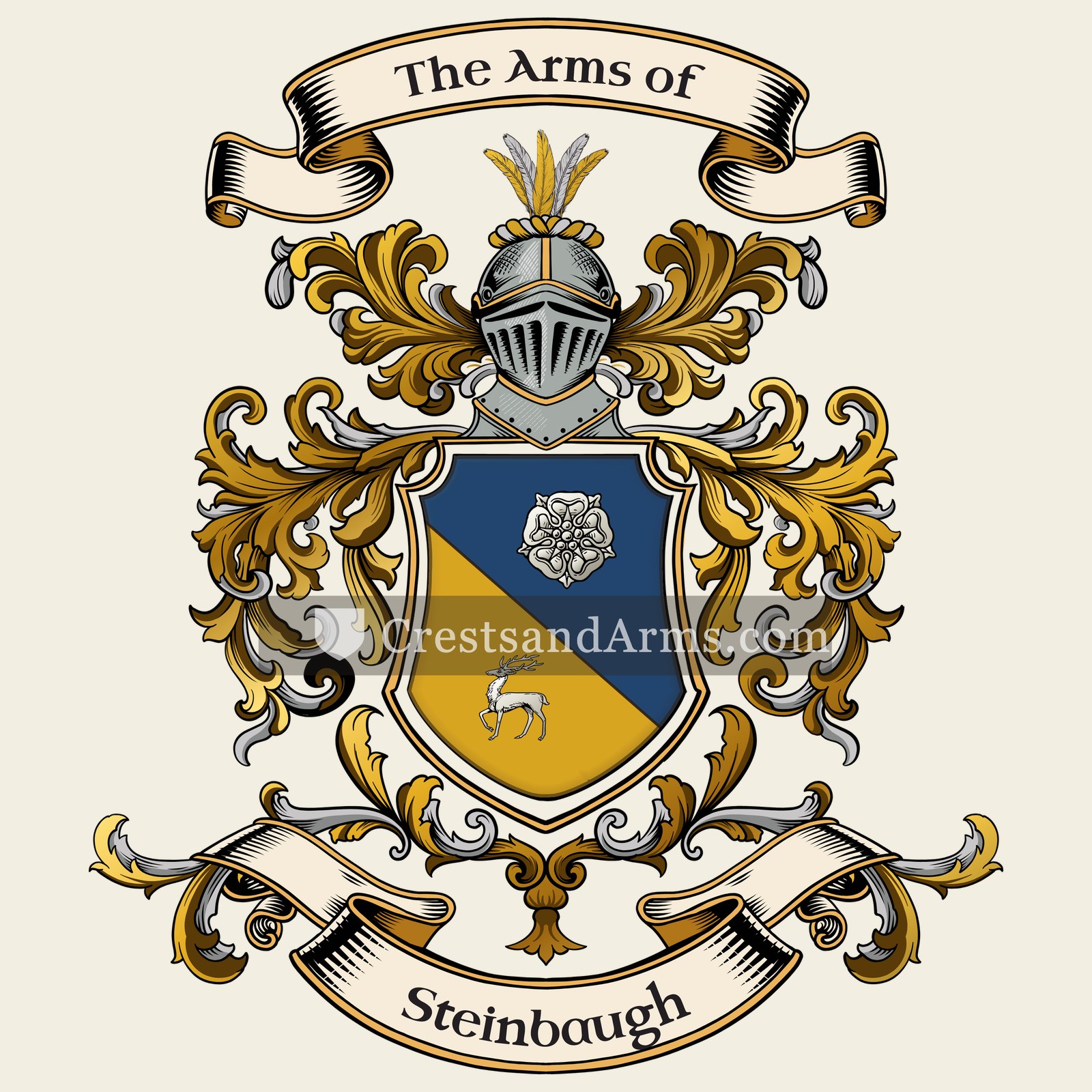 The Steinbaugh coat of arms, drawn from the recorded blazon