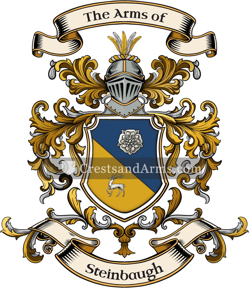 The Steinbaugh coat of arms, drawn from the recorded blazon
