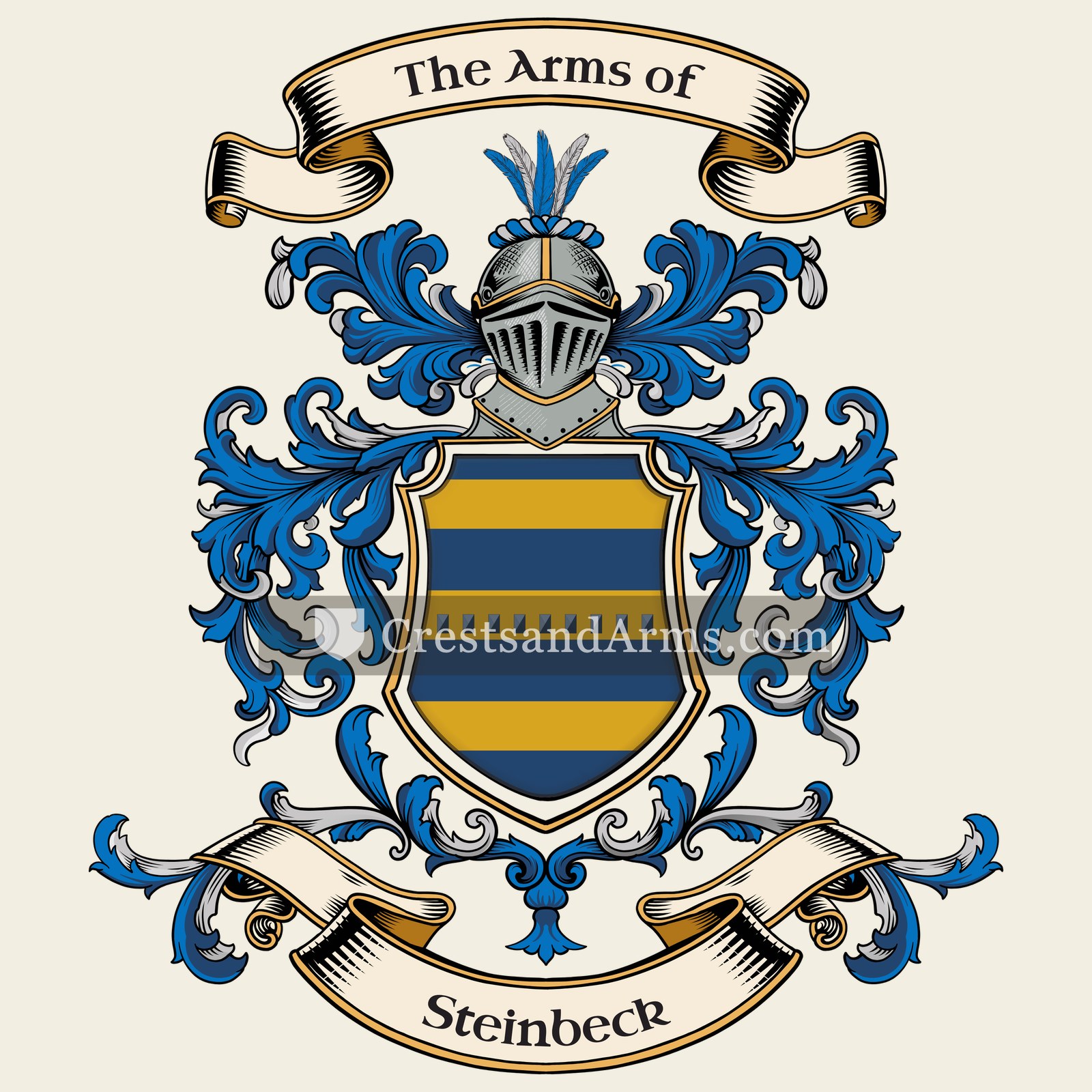 The Steinbeck coat of arms, drawn from the recorded blazon