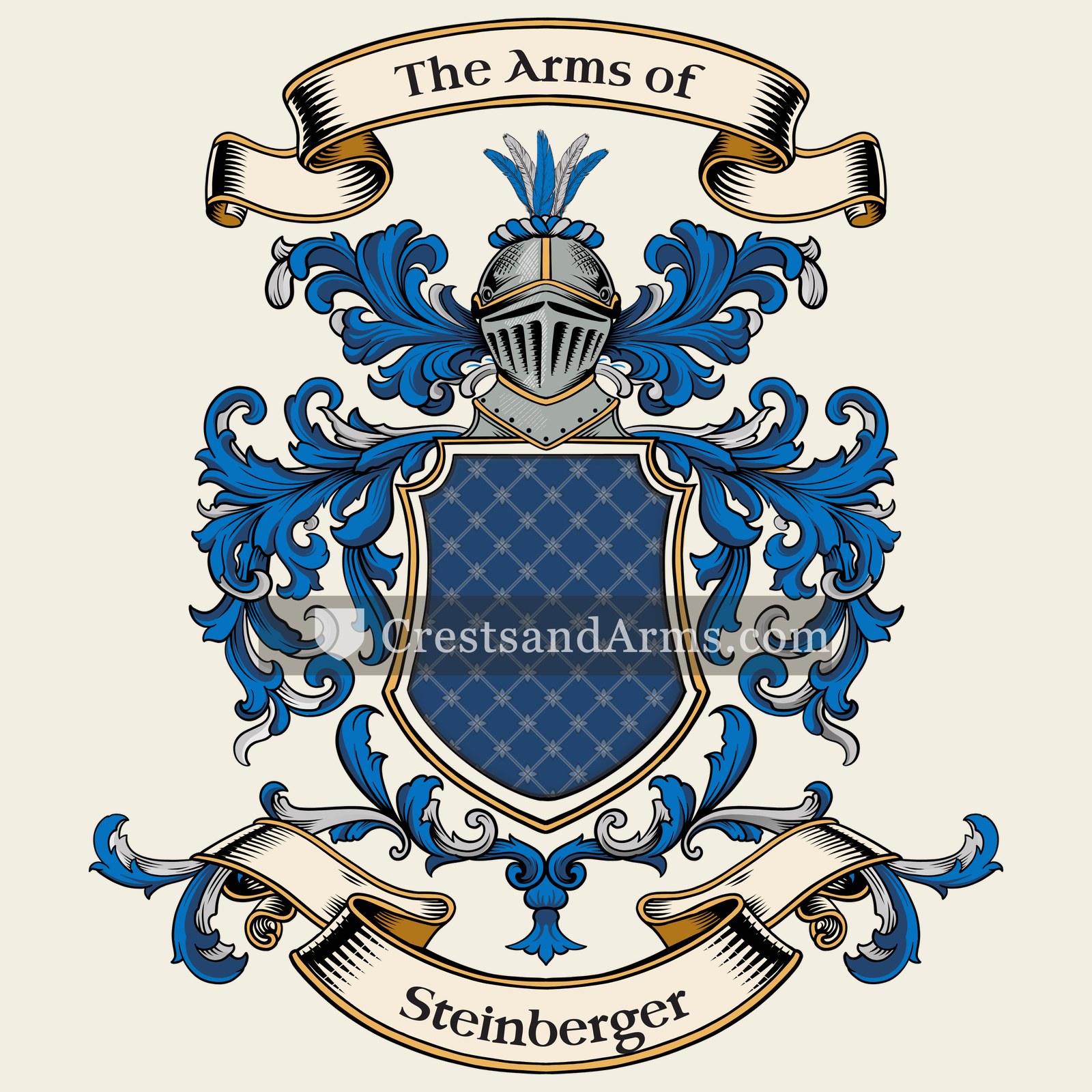 The Steinberger coat of arms, drawn from the recorded blazon