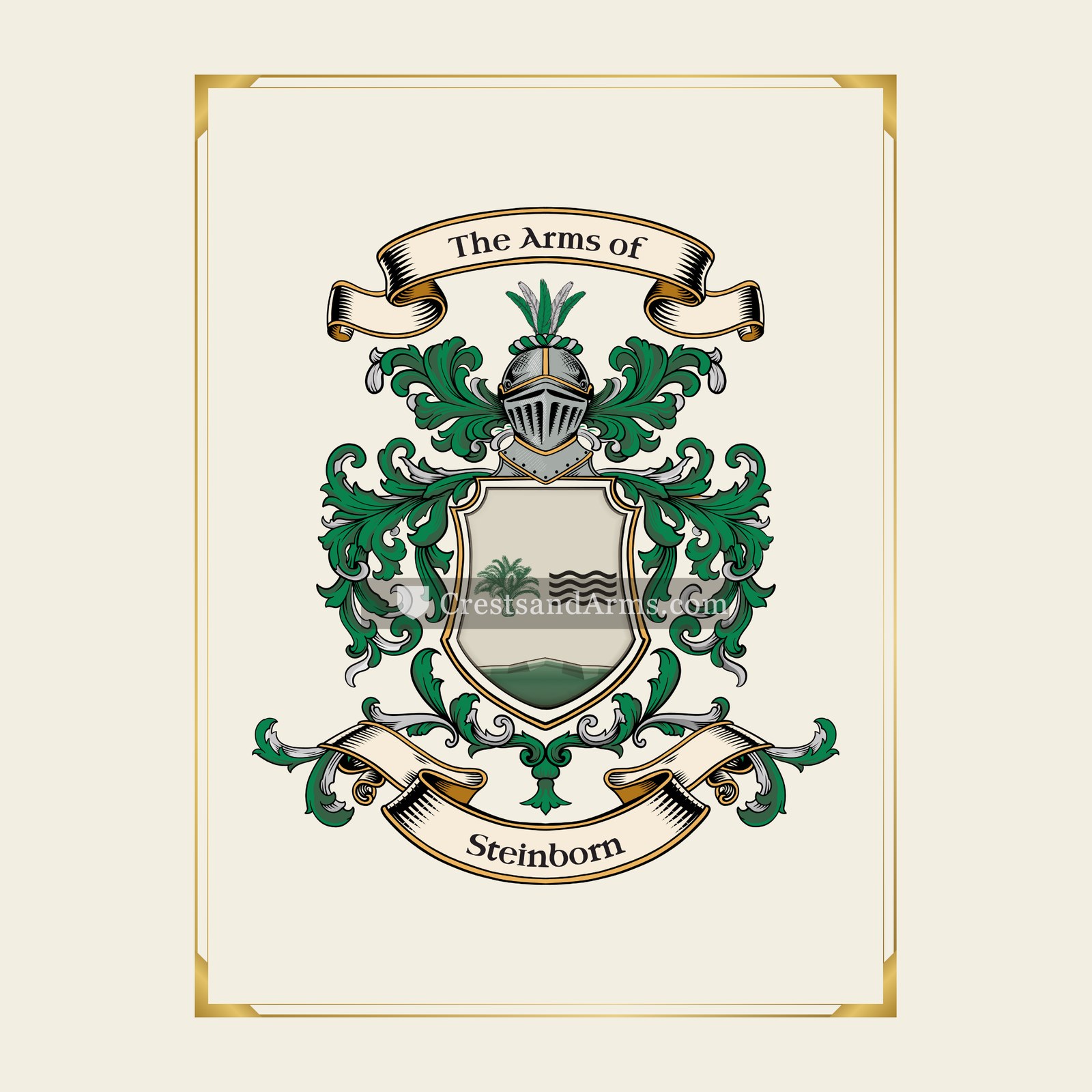 With gold border