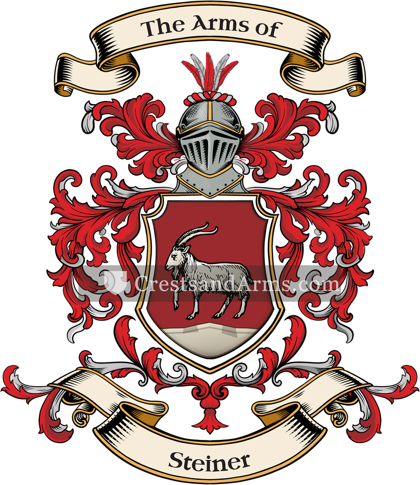 The Steiner coat of arms, drawn from the recorded blazon