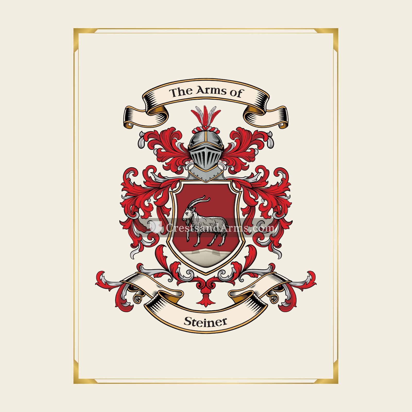 With gold border