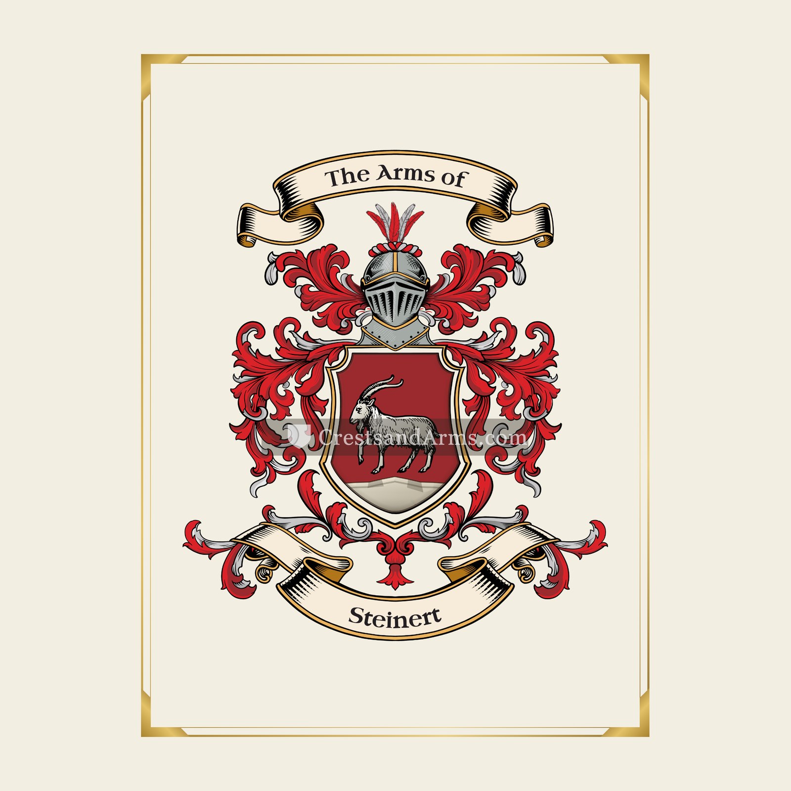 With gold border