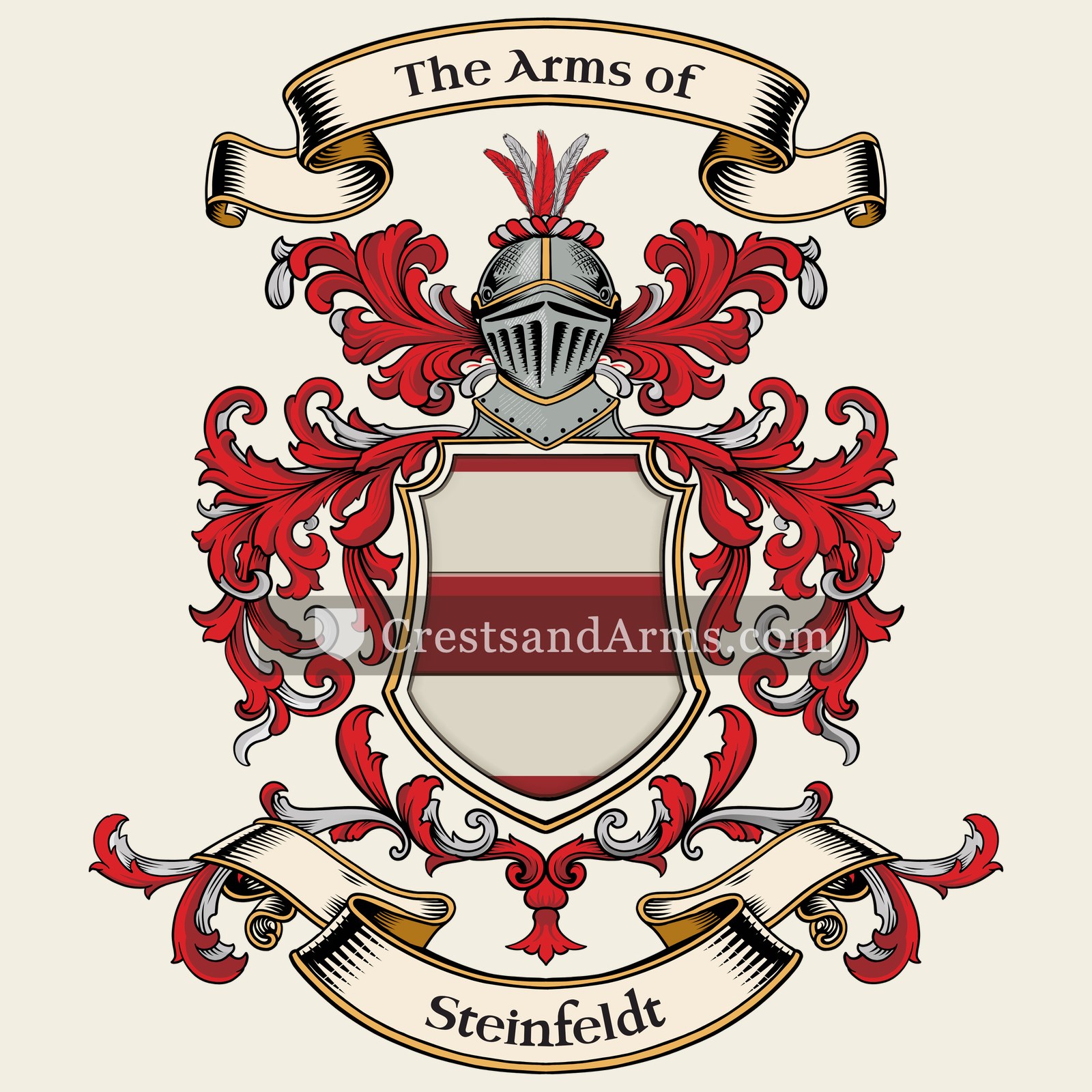 The Steinfeldt coat of arms, drawn from the recorded blazon