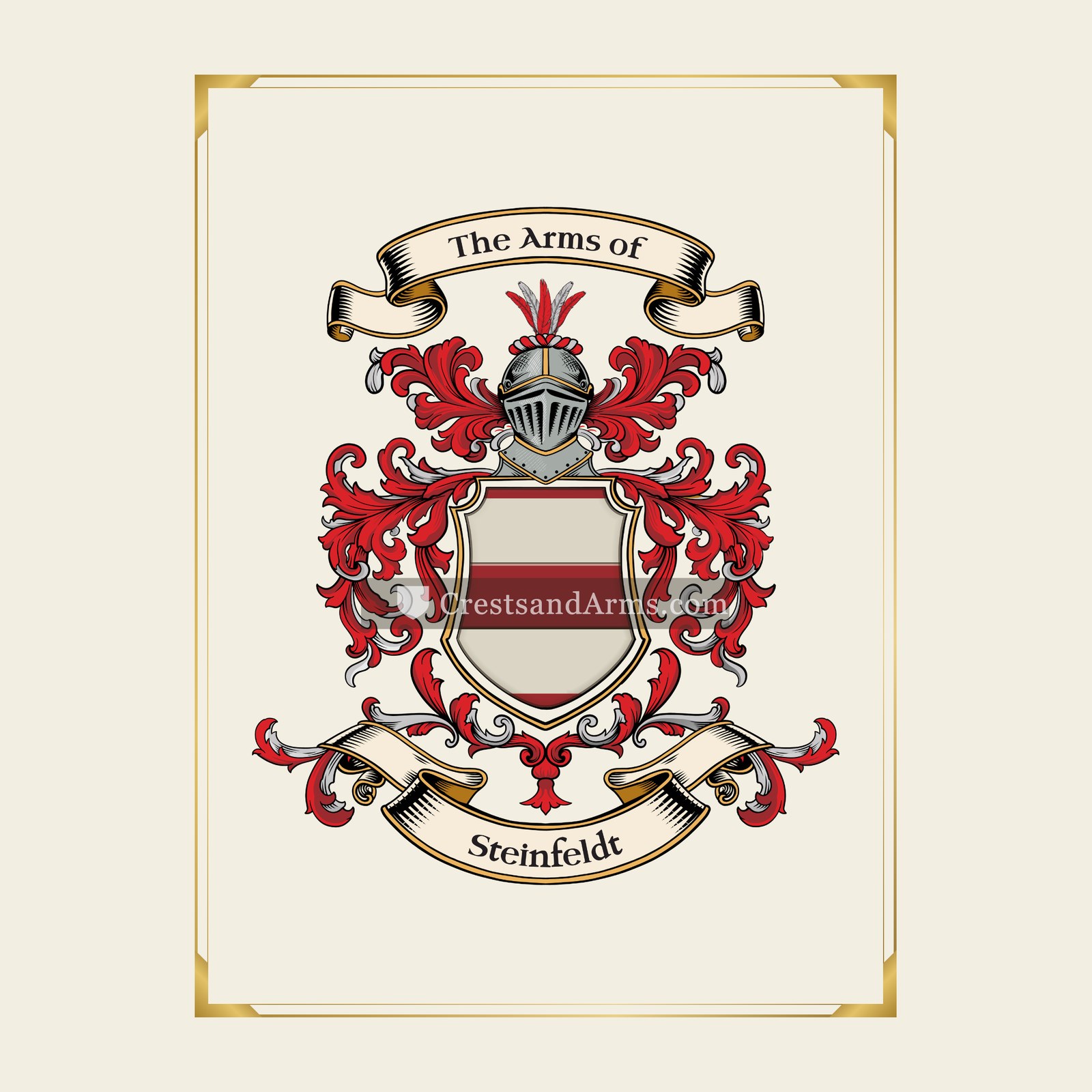 With gold border