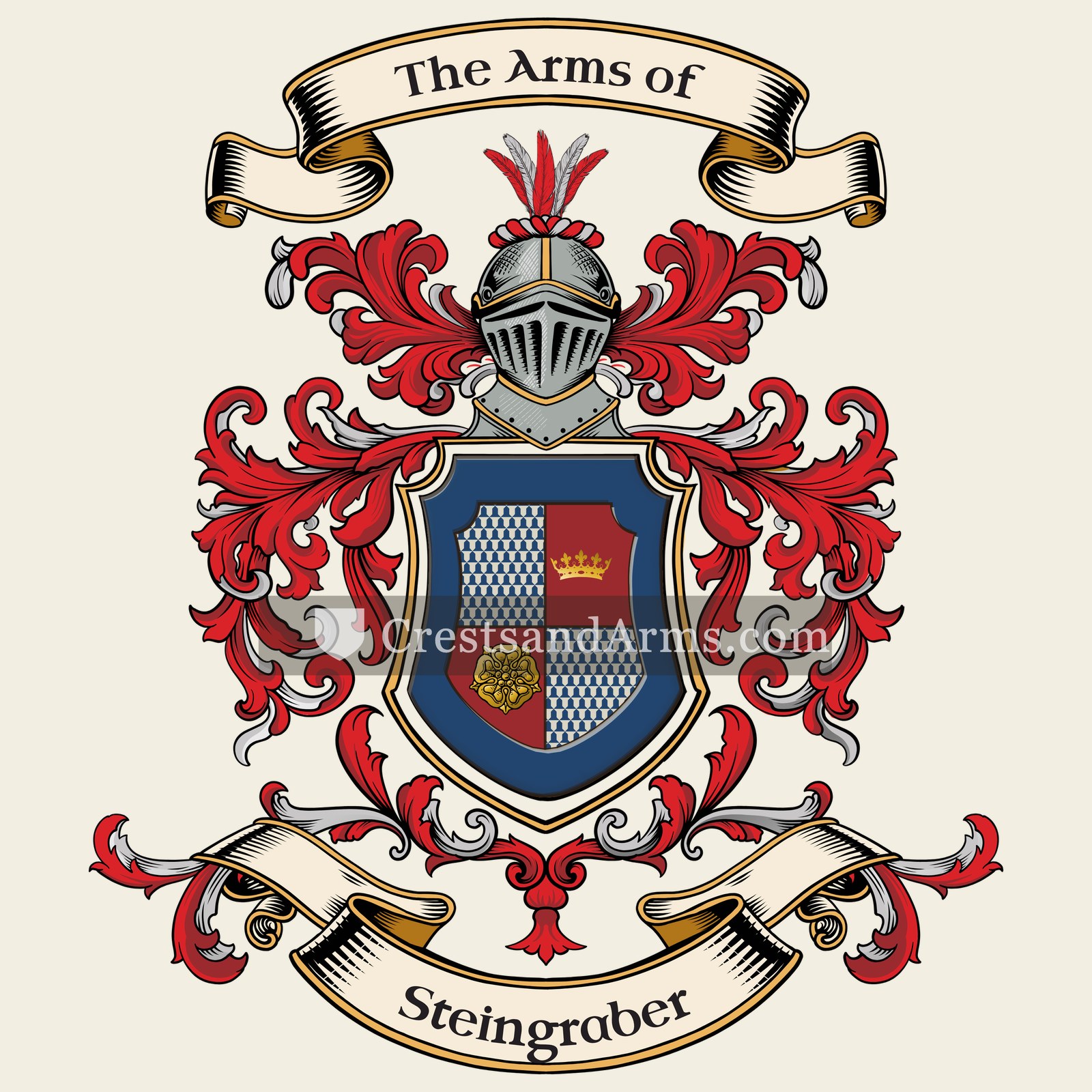 The Steingraber coat of arms, drawn from the recorded blazon
