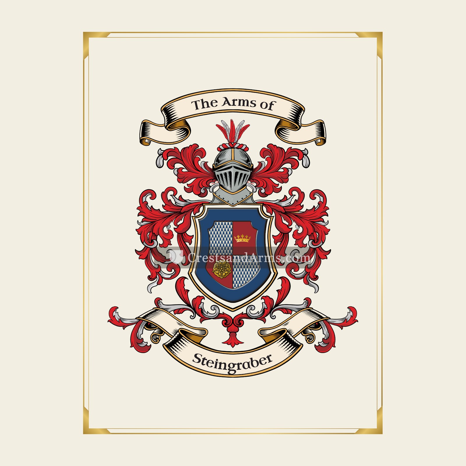 With gold border