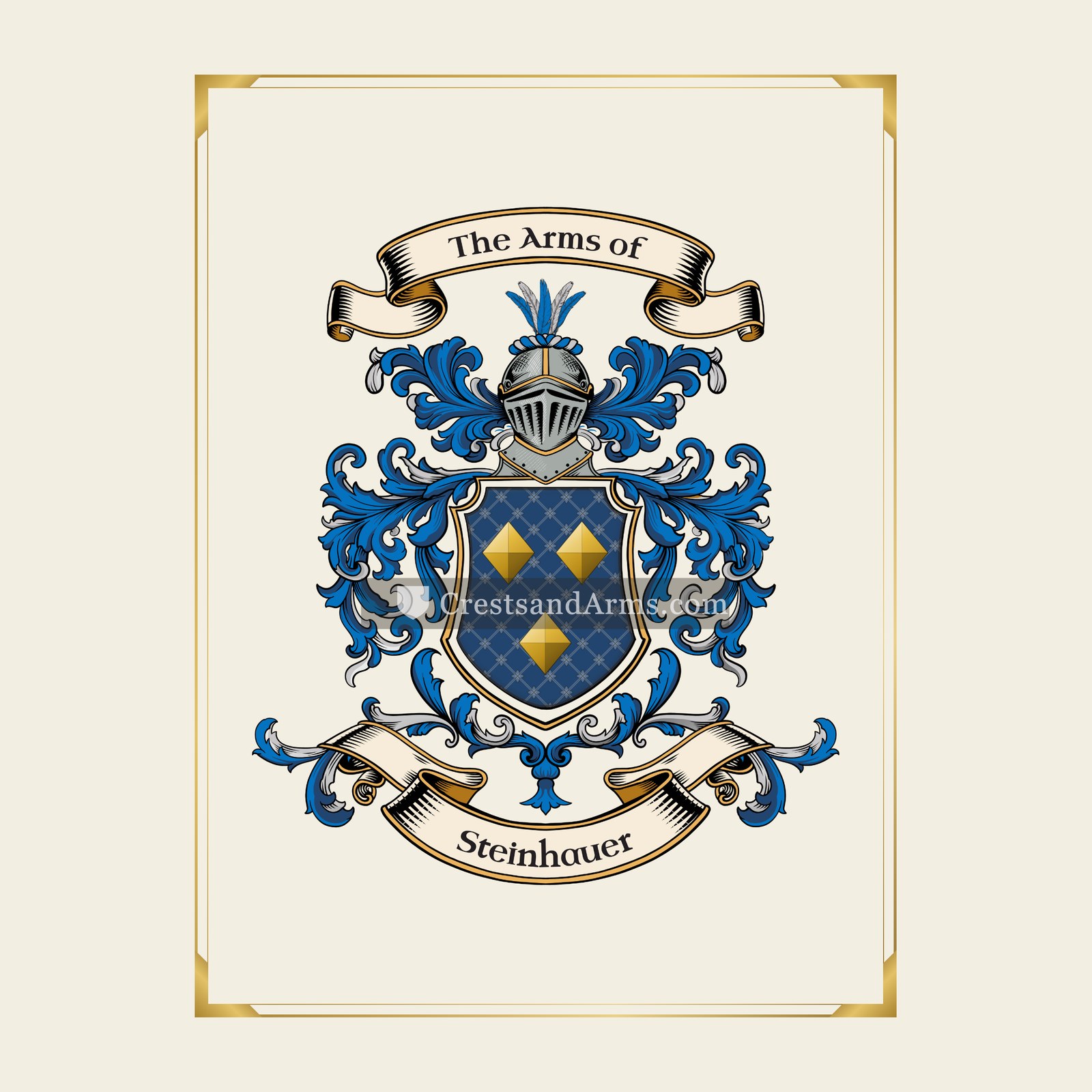 With gold border