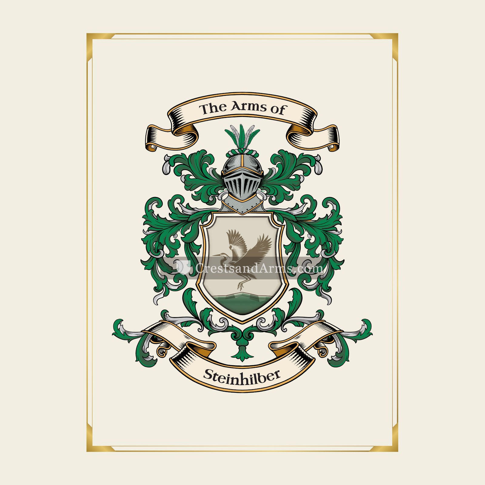With gold border
