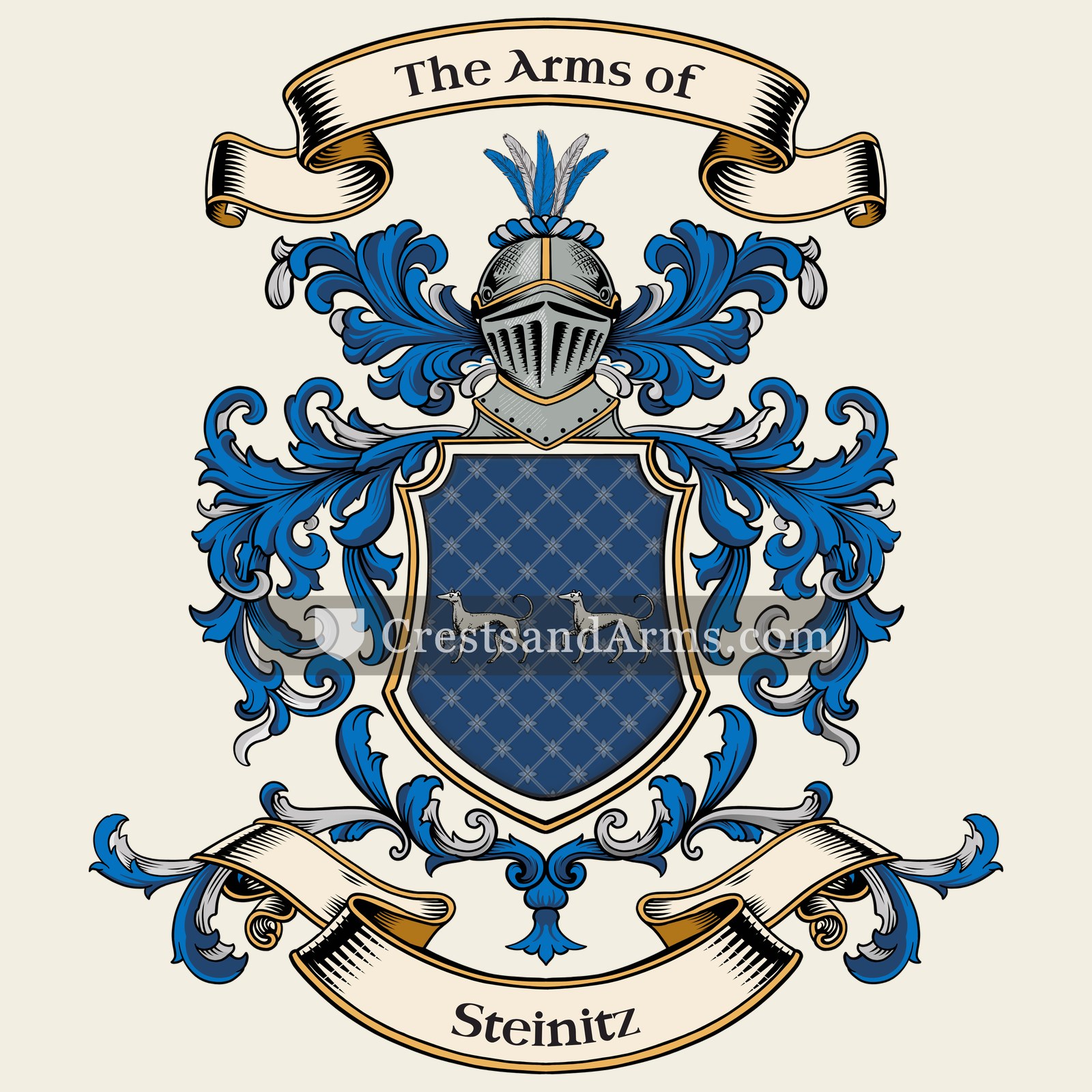The Steinitz coat of arms, drawn from the recorded blazon