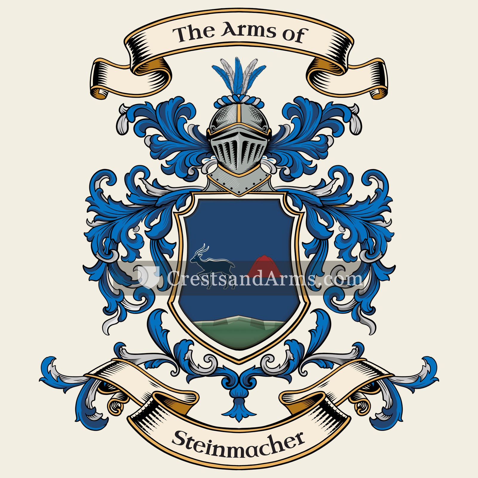 The Steinmacher coat of arms, drawn from the recorded blazon