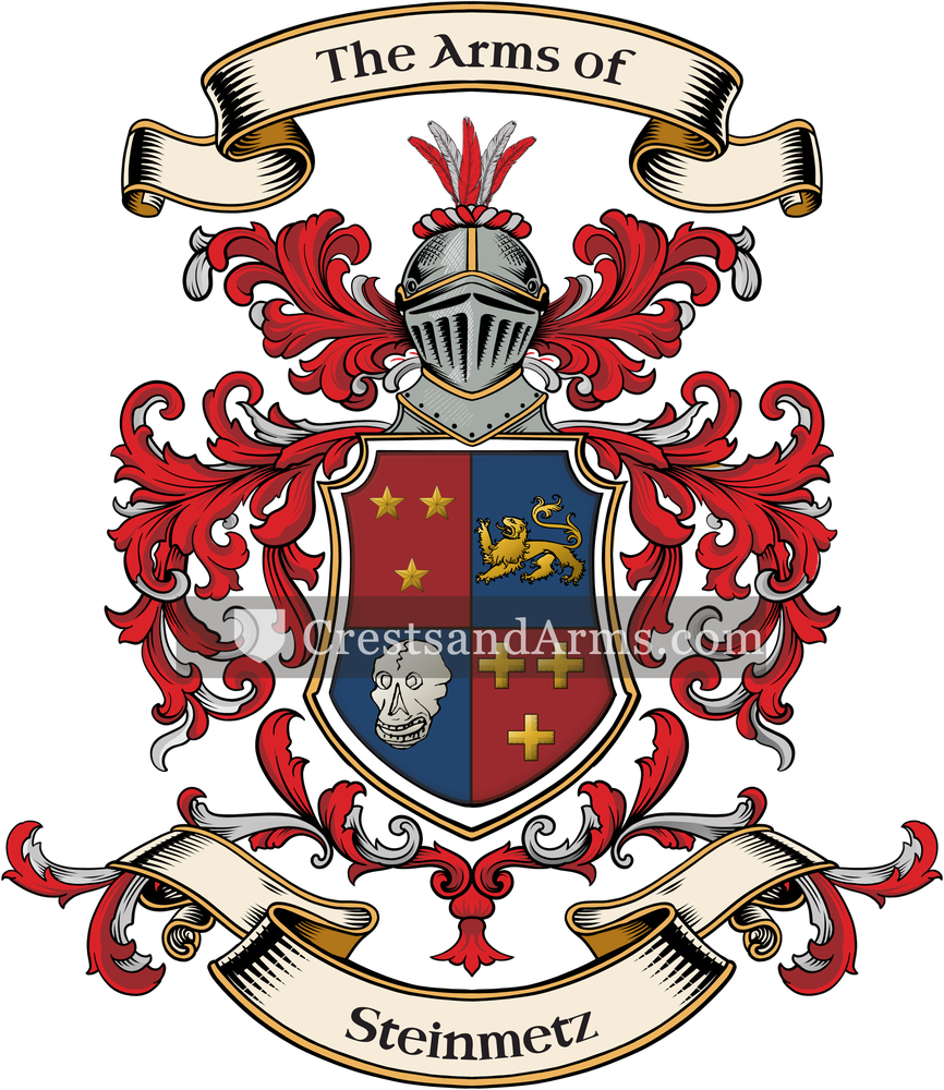 The Steinmetz coat of arms, drawn from the recorded blazon