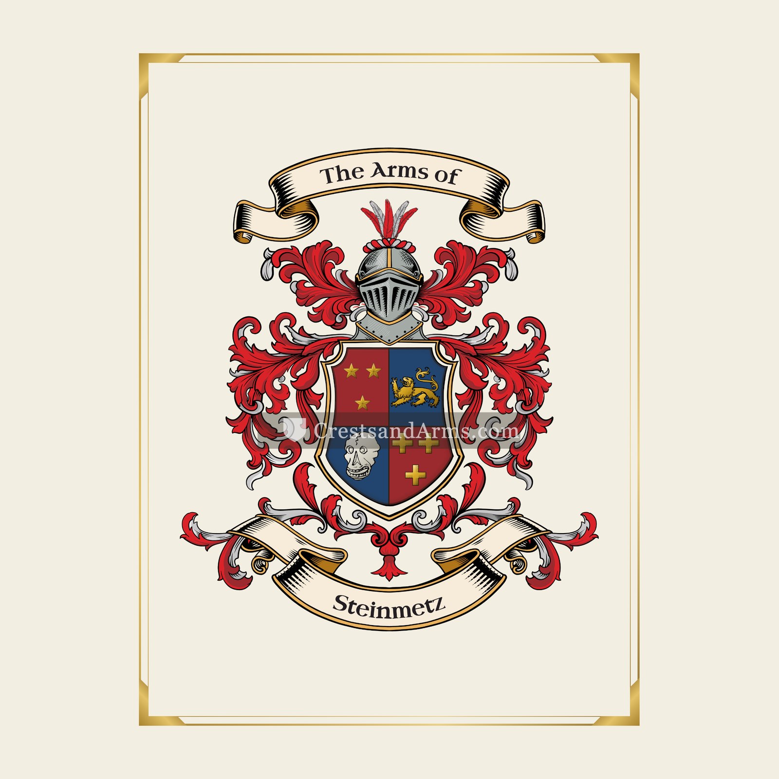 With gold border