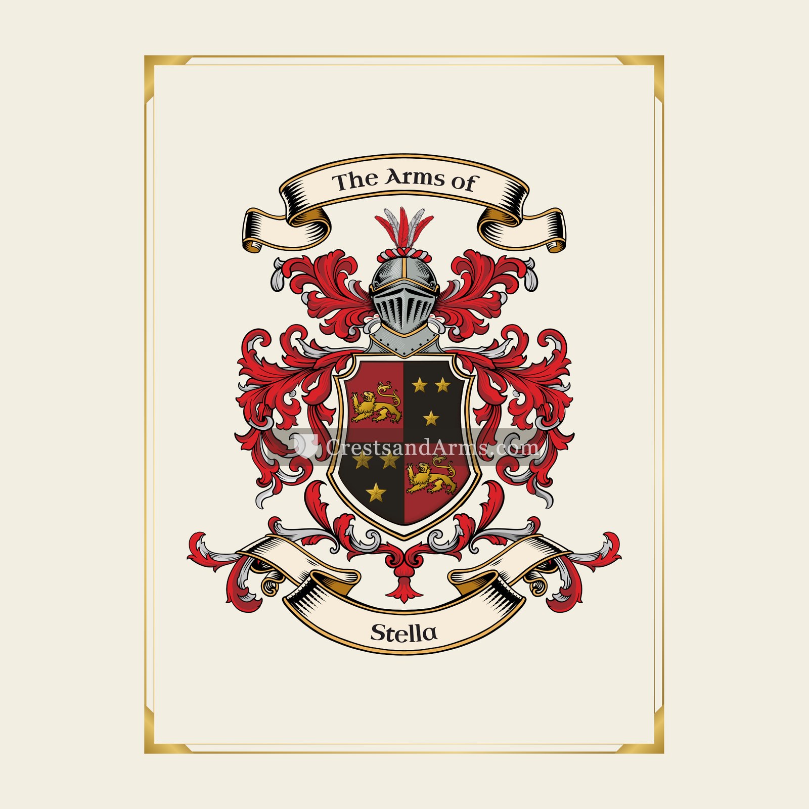 With gold border