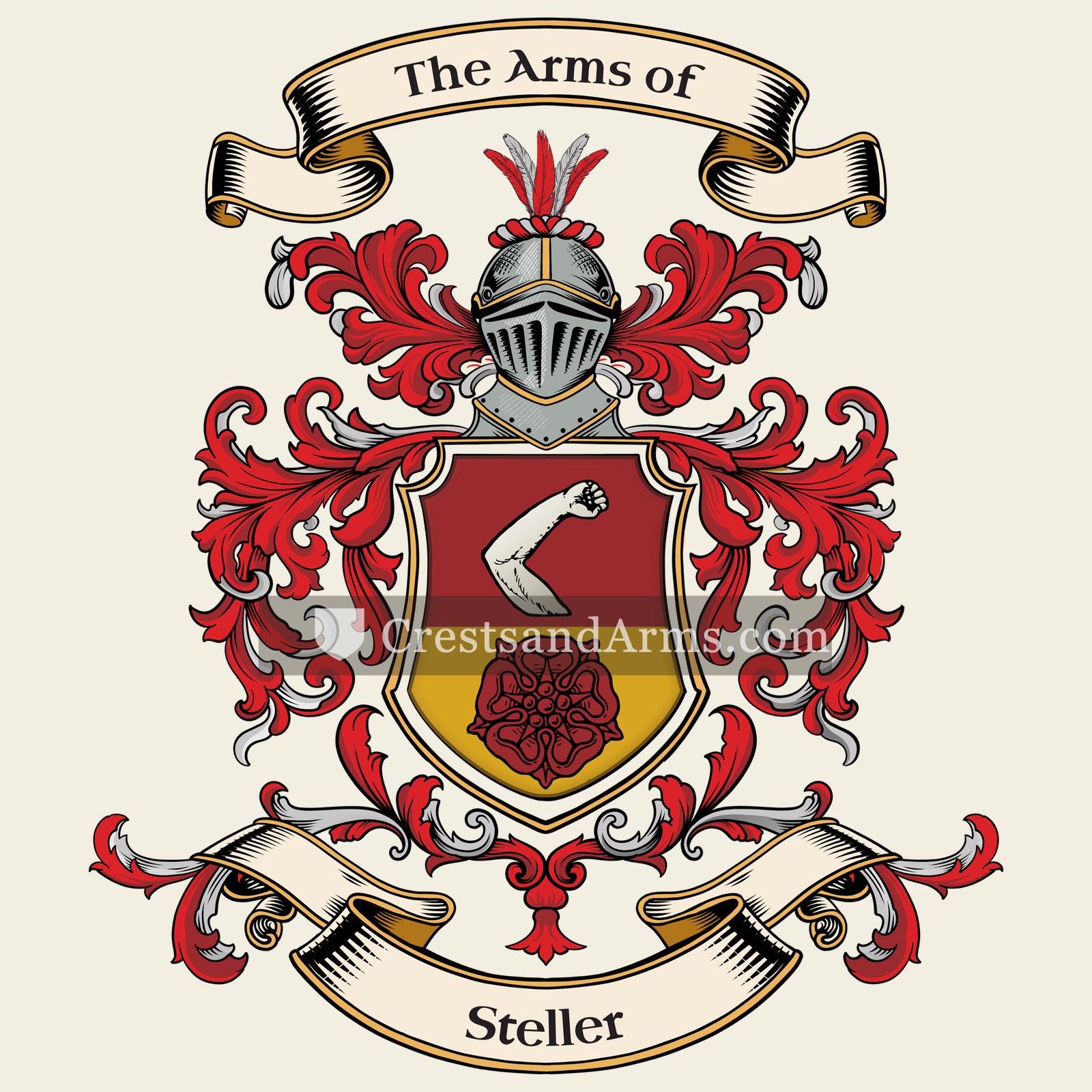 The Steller coat of arms, drawn from the recorded blazon