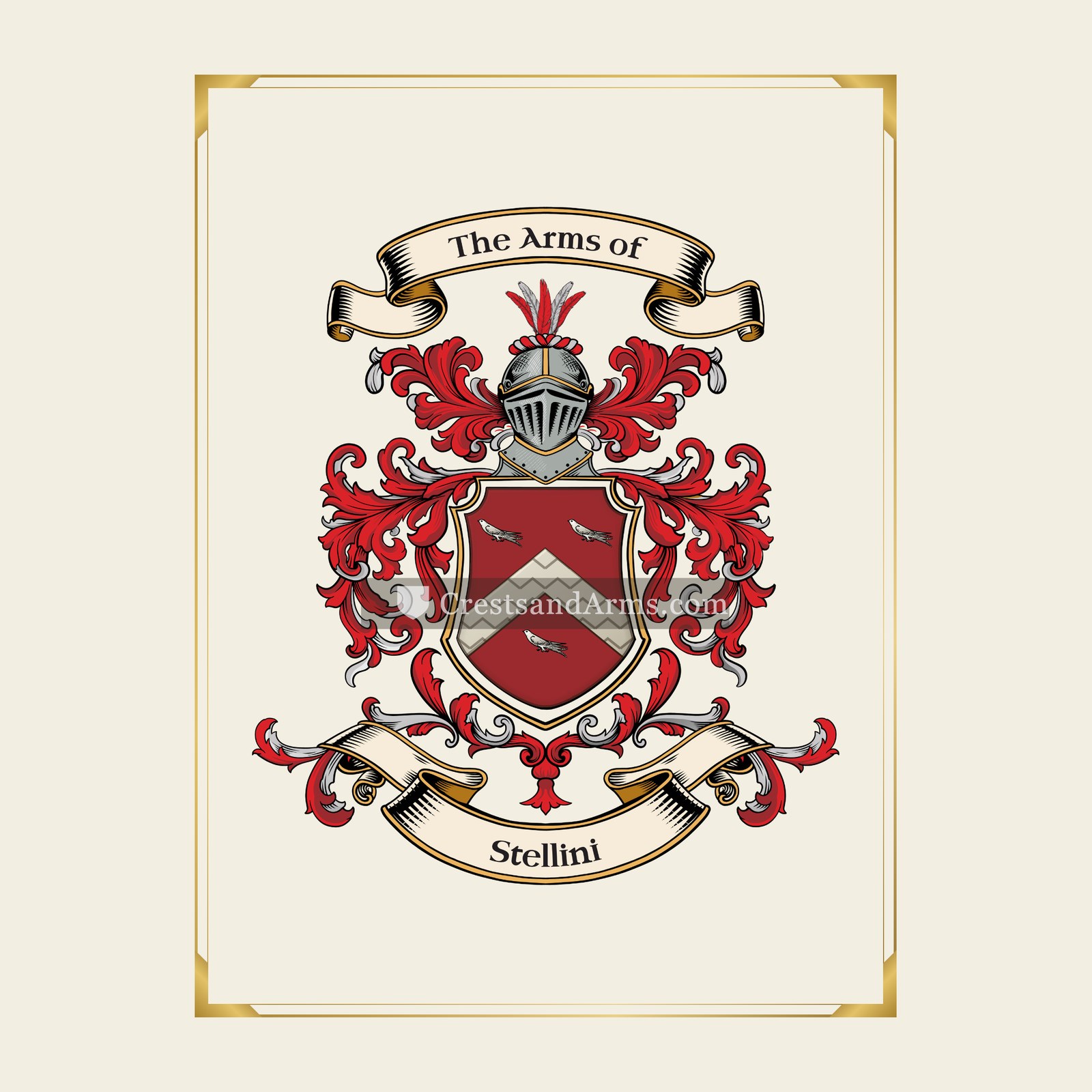 With gold border