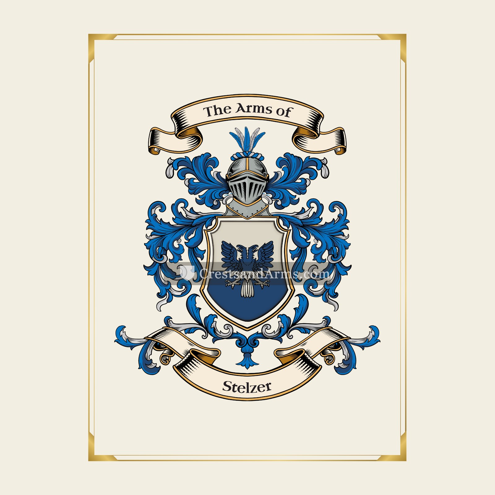With gold border