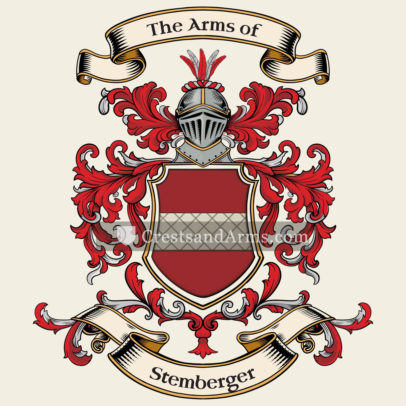 The Stemberger coat of arms, drawn from the recorded blazon