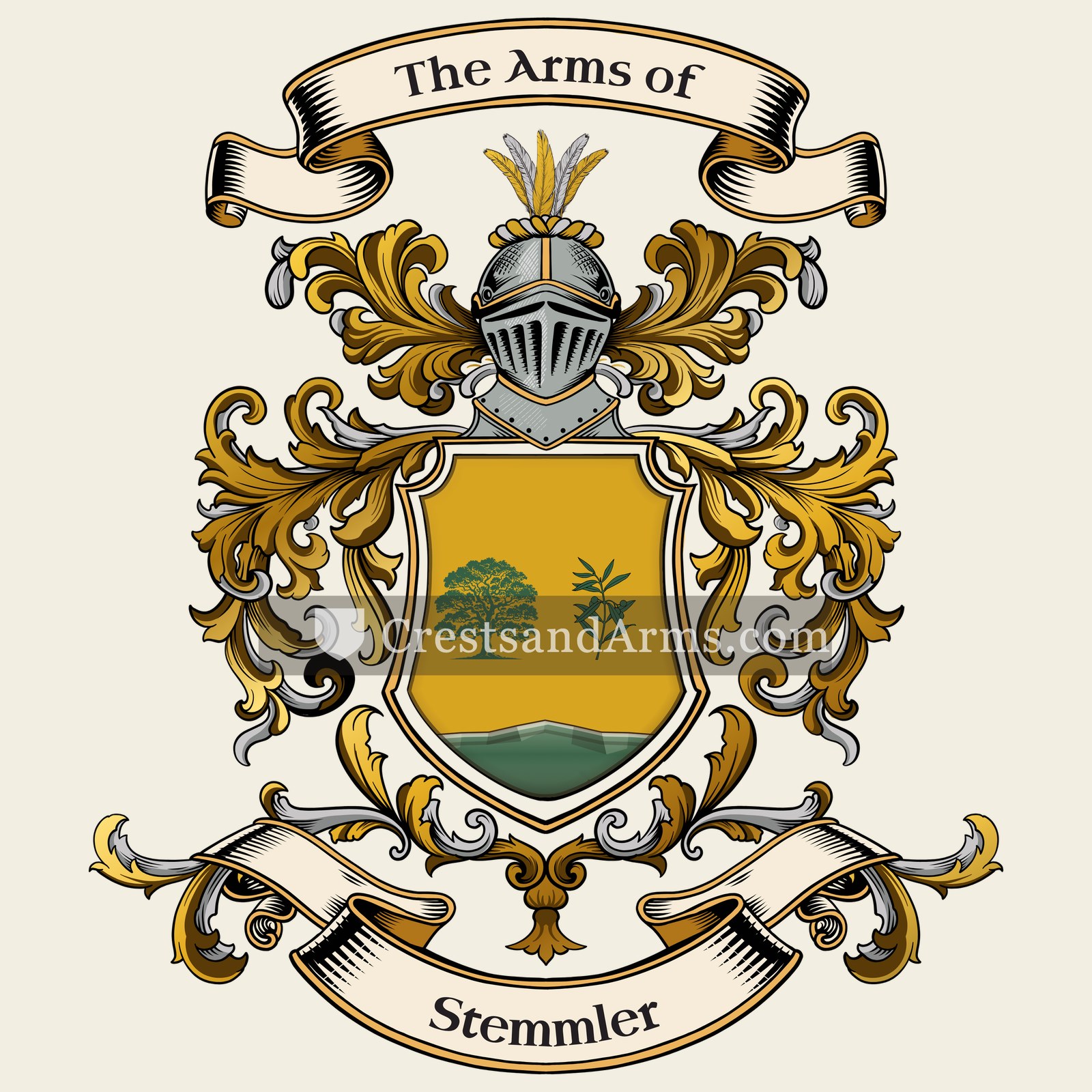 The Stemmler coat of arms, drawn from the recorded blazon