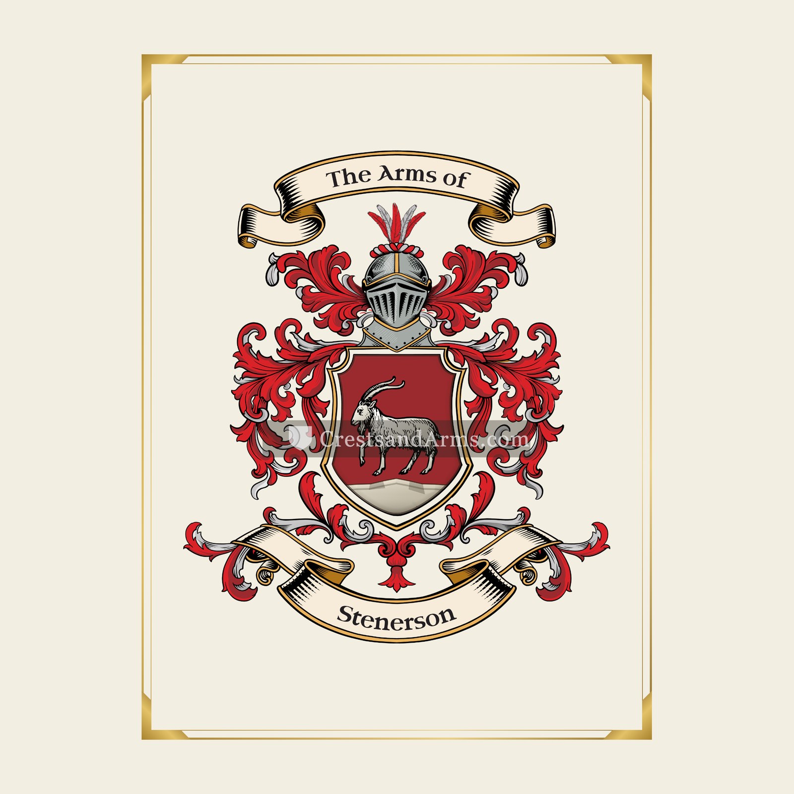 With gold border