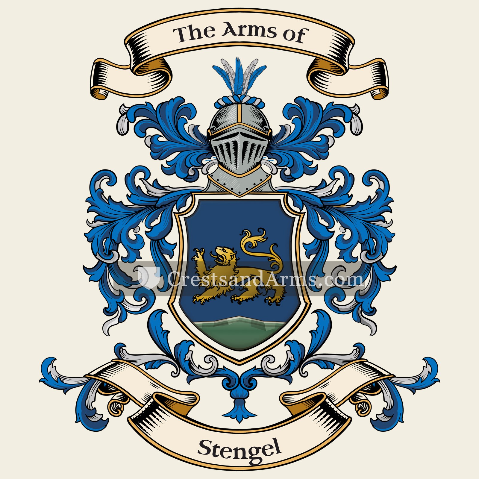 The Stengel coat of arms, drawn from the recorded blazon